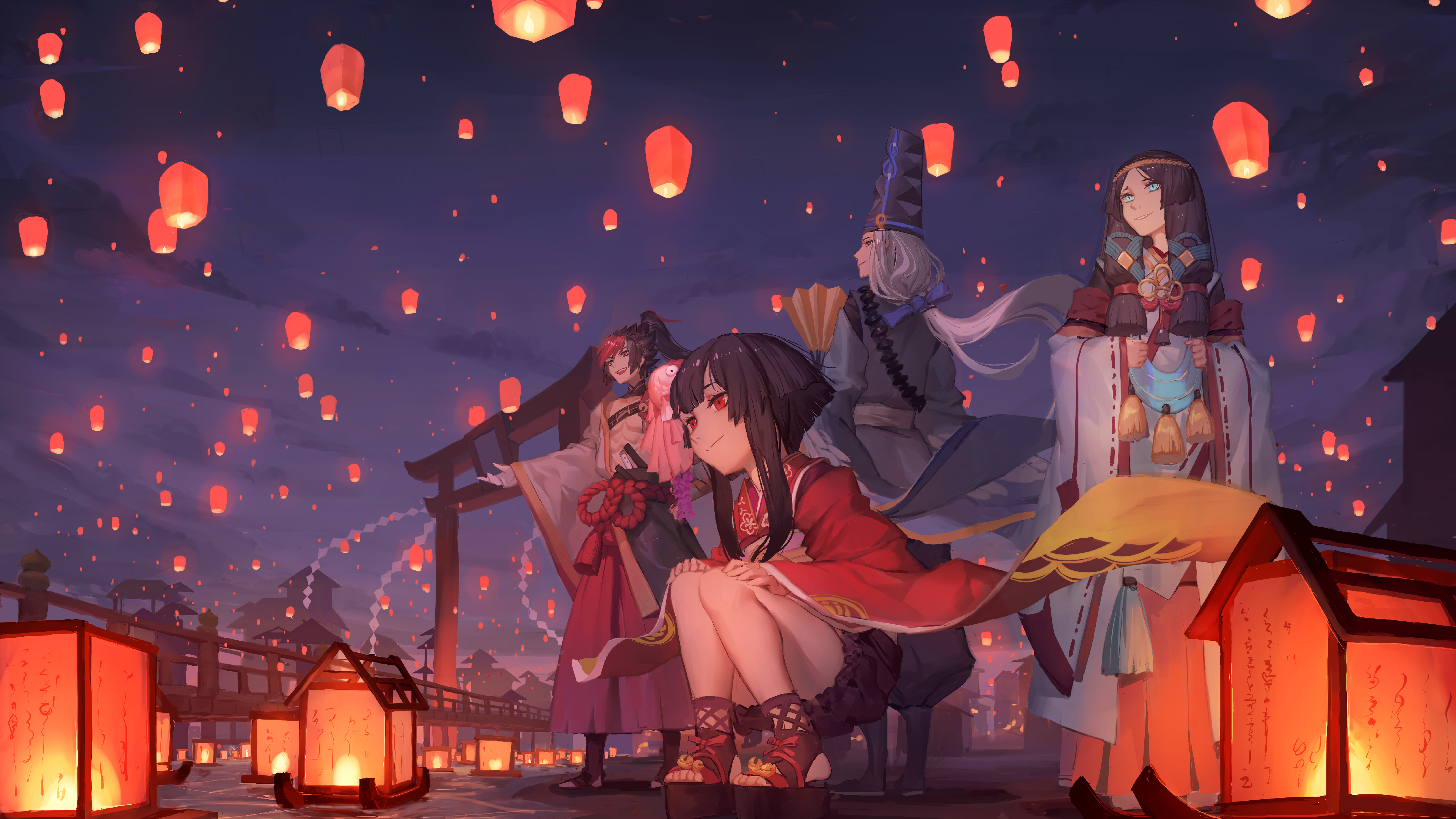 高清阴阳师 妖狐国 安倍 电子游戏艺术 动漫 手机壁纸 3840×2160