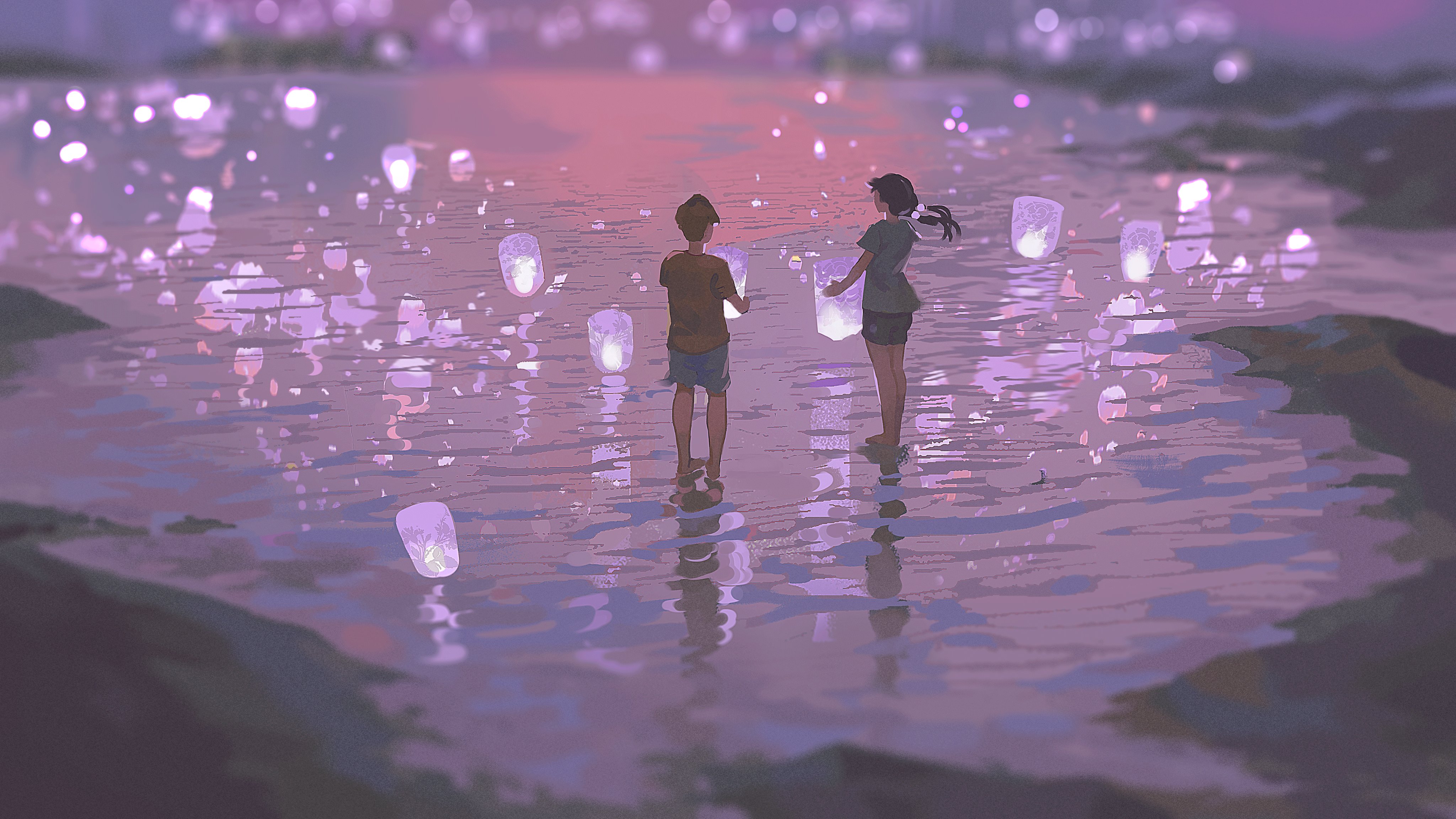 插图 灯笼 纸灯笼 壁纸 4096×2304