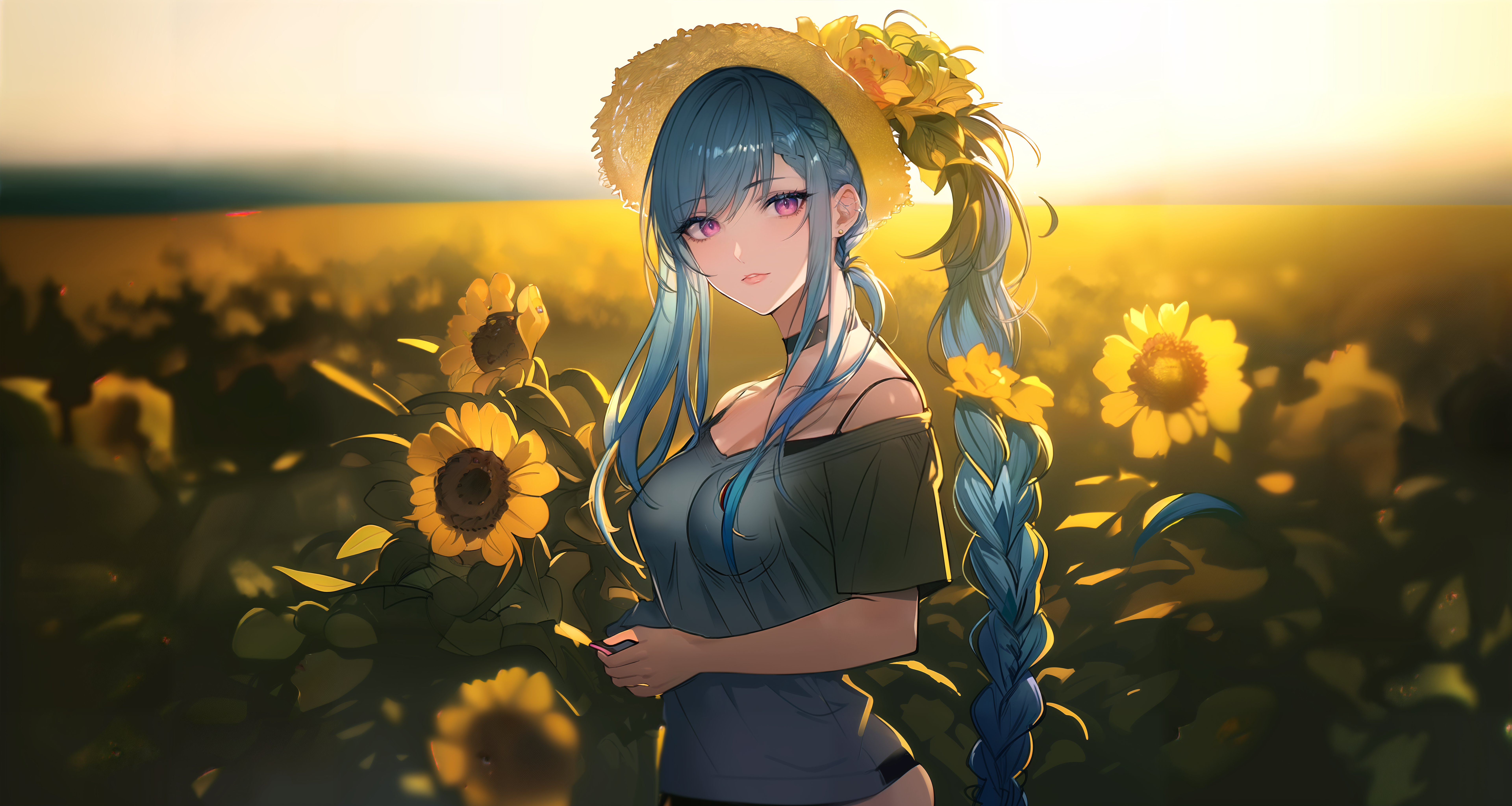 绚丽女性 动漫 女孩 AI艺术 艺术 花卉 高清壁纸 7680×4096