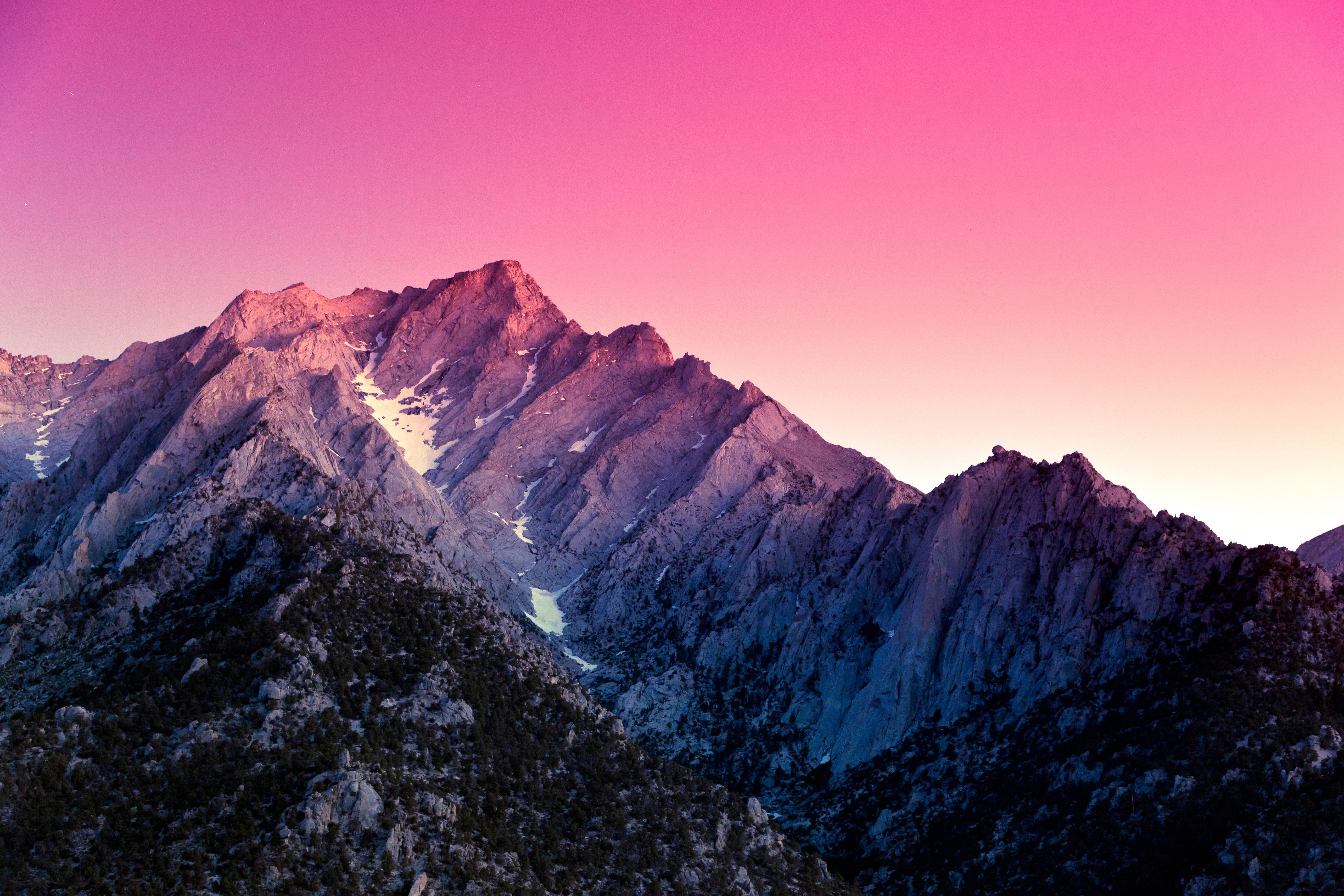 绚丽山脉 自然 五颜六色 粉色 风景 紫色天空 壁纸 5616×3744