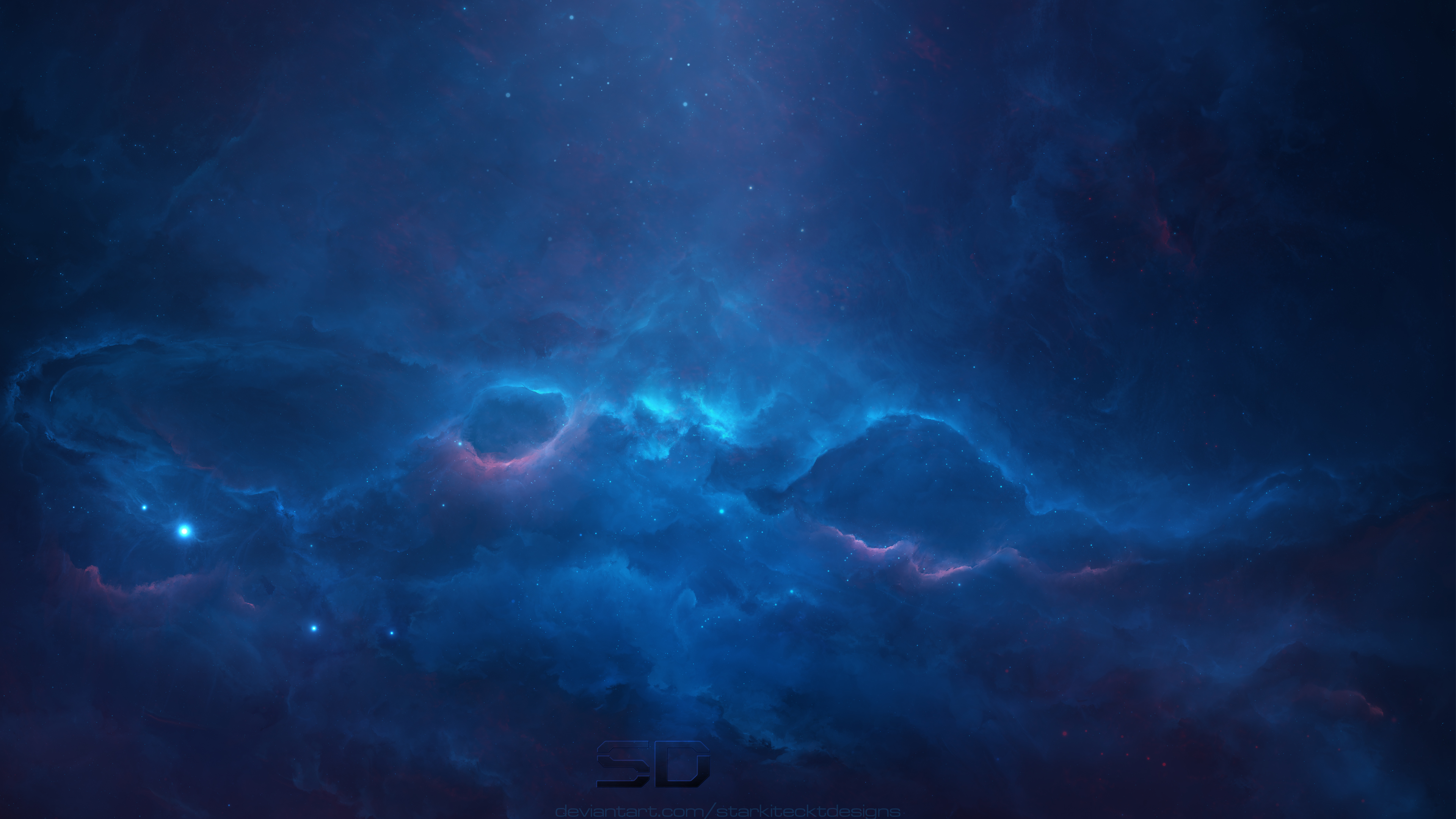 精选空间 蓝色 星星 空间艺术 AI艺术 桌面壁纸 3840×2160