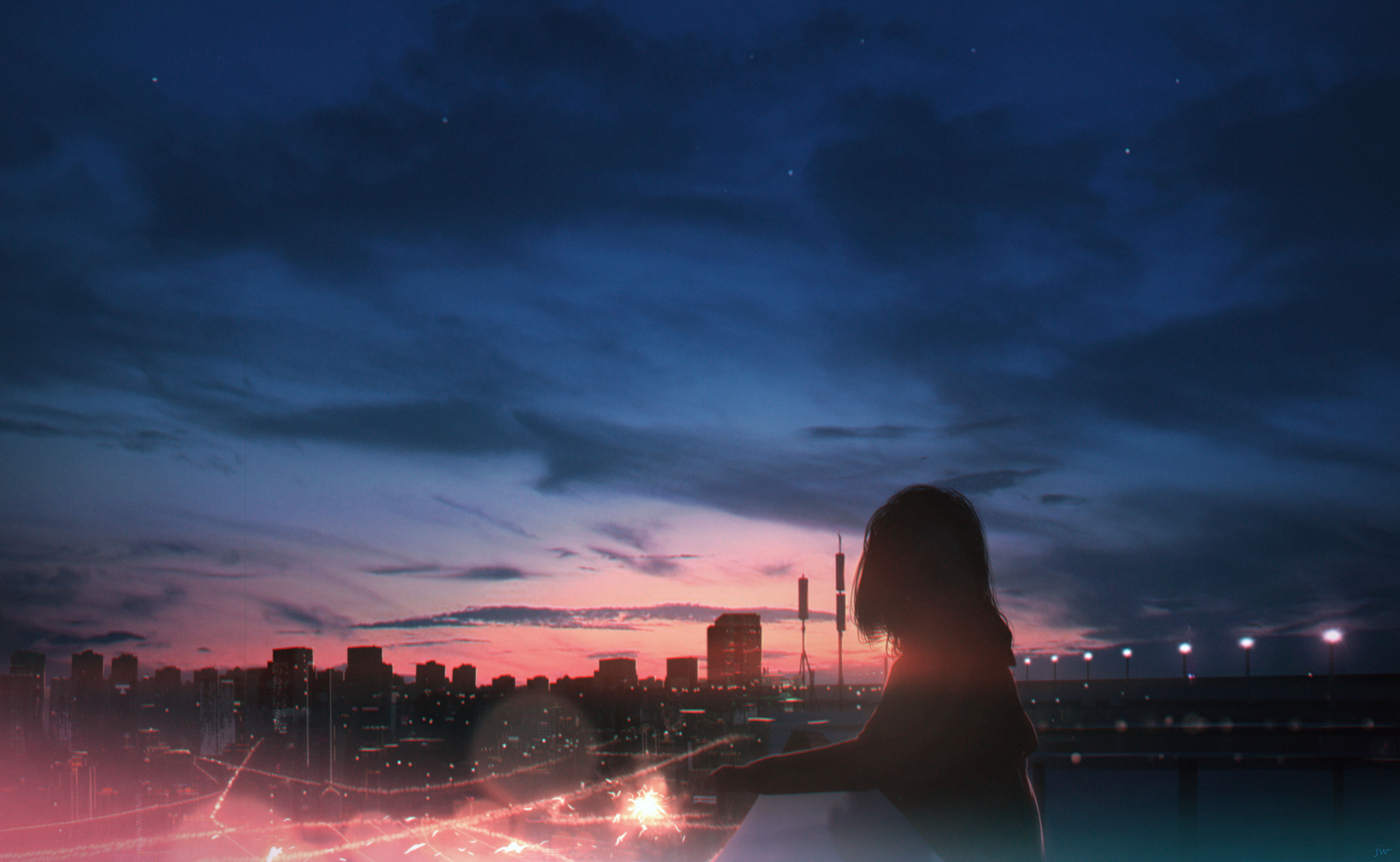 精选动漫 天空 云彩 日落 4K壁纸 4872×3000