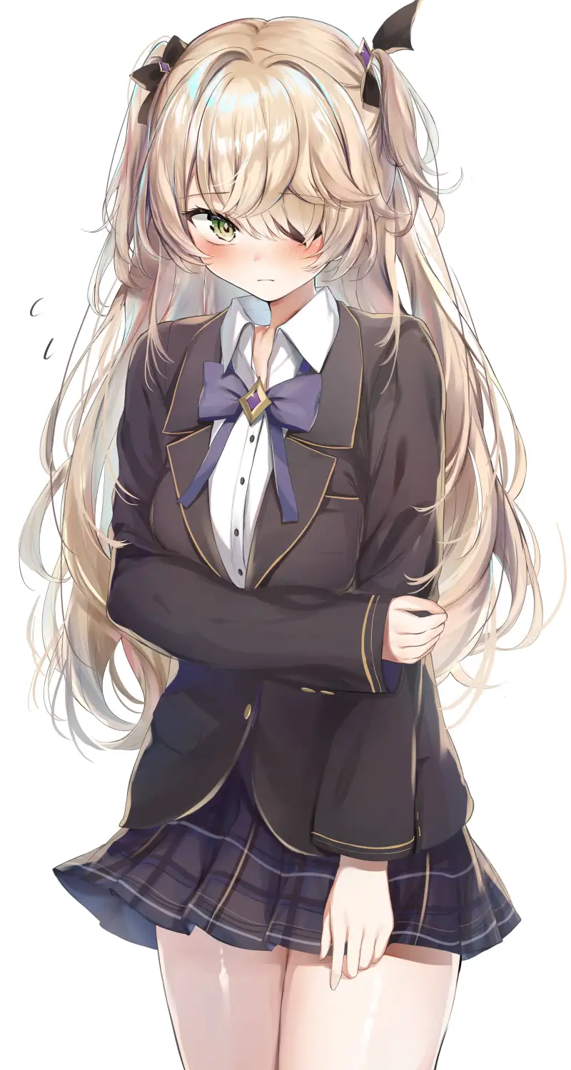 唯美动漫 女孩 原神 菲舍尔 校服 手机 4K壁纸 5439×9353