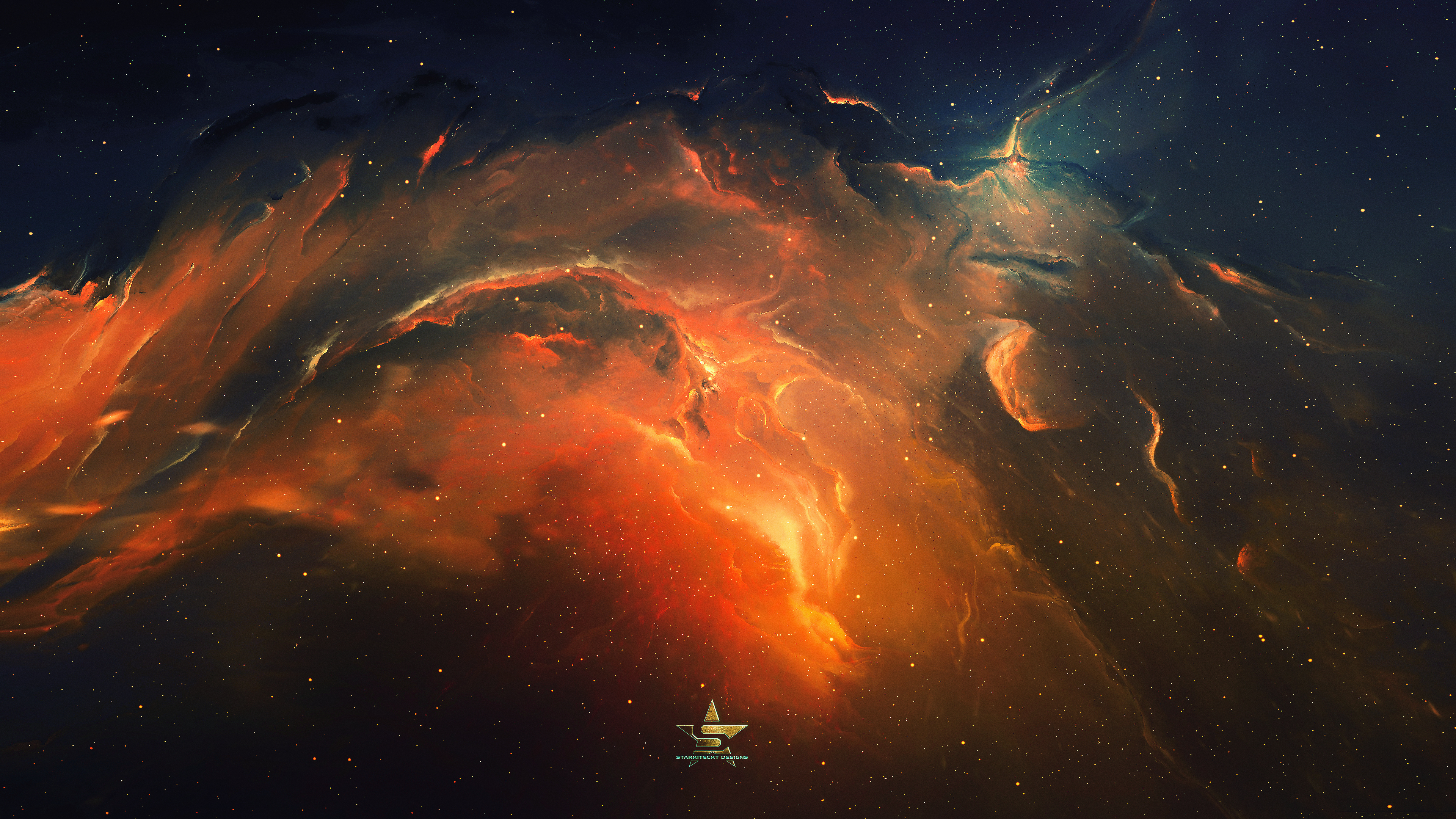 恒星 宇宙 太空 逃逸 星云 太空艺术 AI艺术 徽标 壁纸 3840×2160