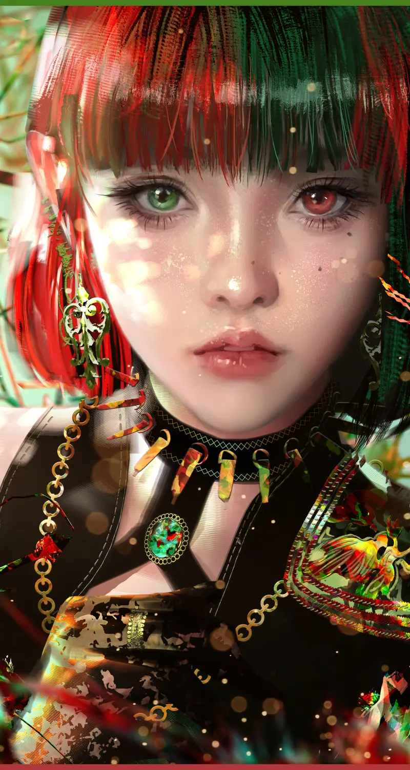女性 短发 幻想 女孩 AI艺术 插图 肖像 艺术 珠宝 阳光 手机 4K高清壁纸 4000×4000