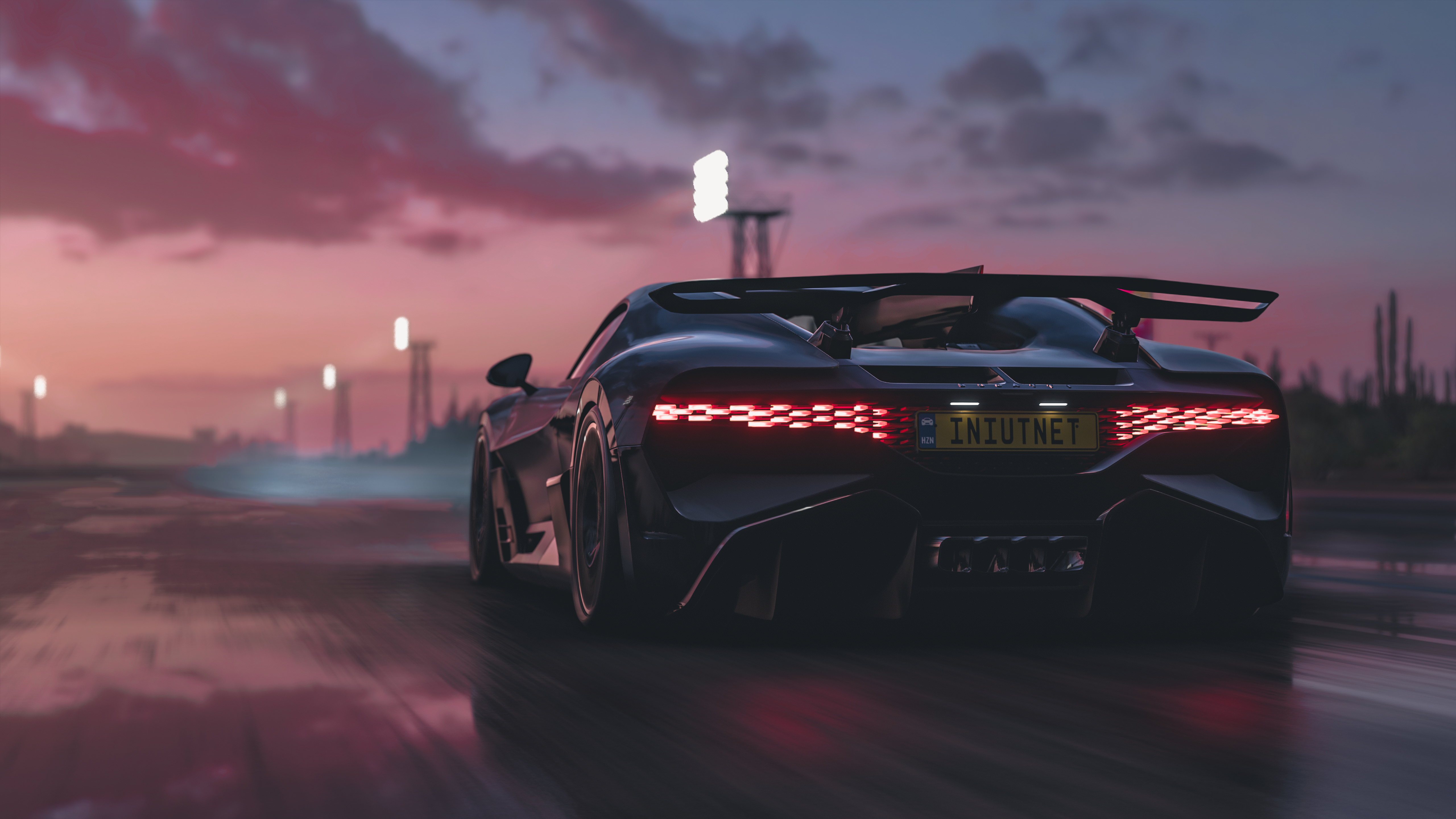 绝美屏幕截图 地平线 游戏CG 汽车 车辆 尾灯 云 车牌 壁纸 5120×2880