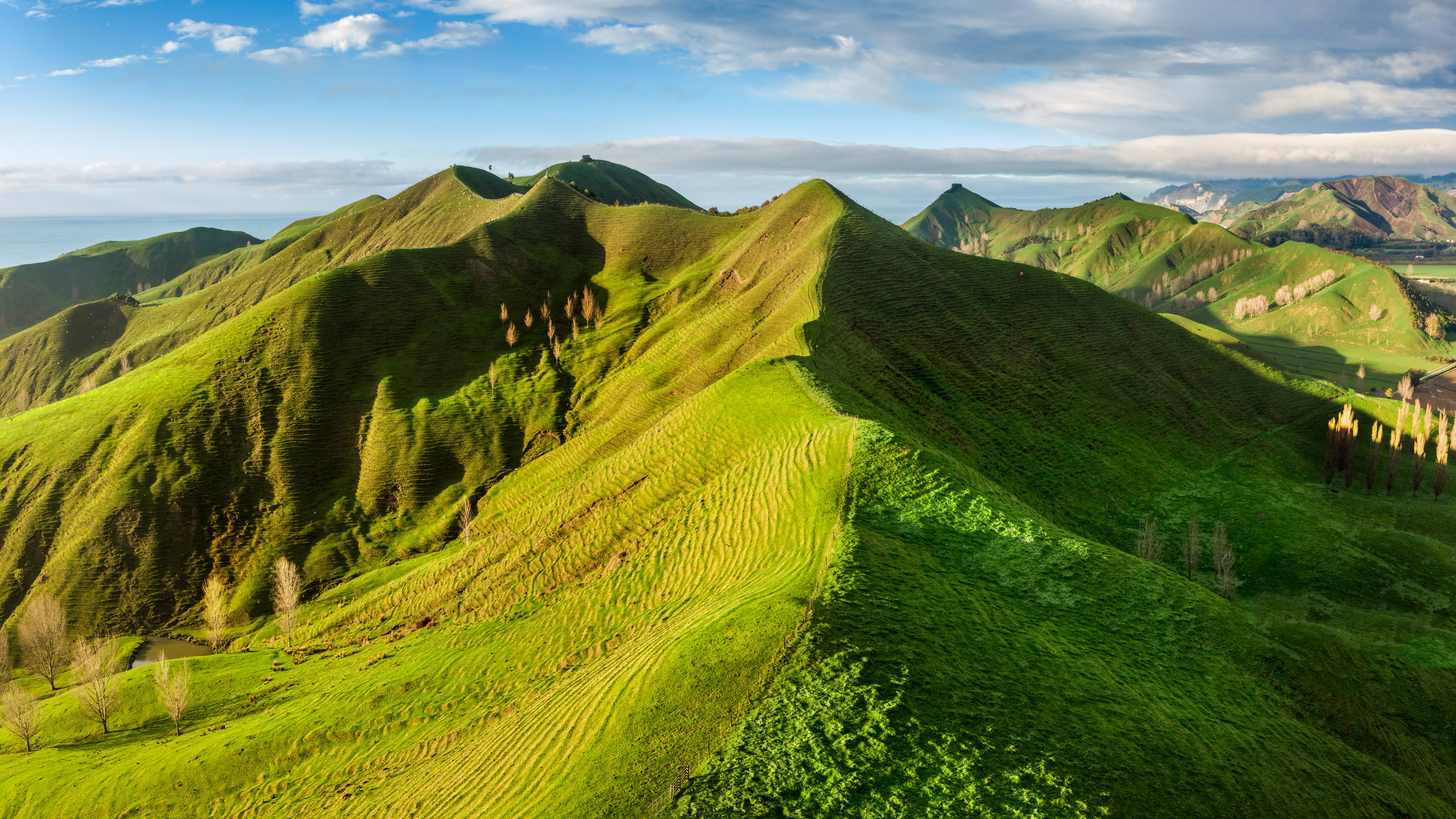 风景 山顶 山 树 天空 云 自然 壁纸 3840×2160