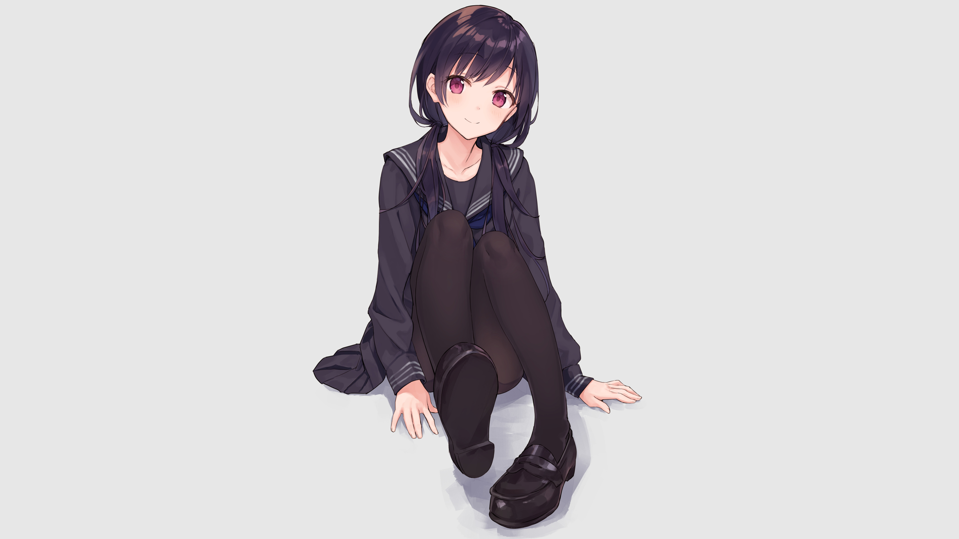 高清原创 人物 微笑 黑发 动漫 女孩 壁纸 3840×2160