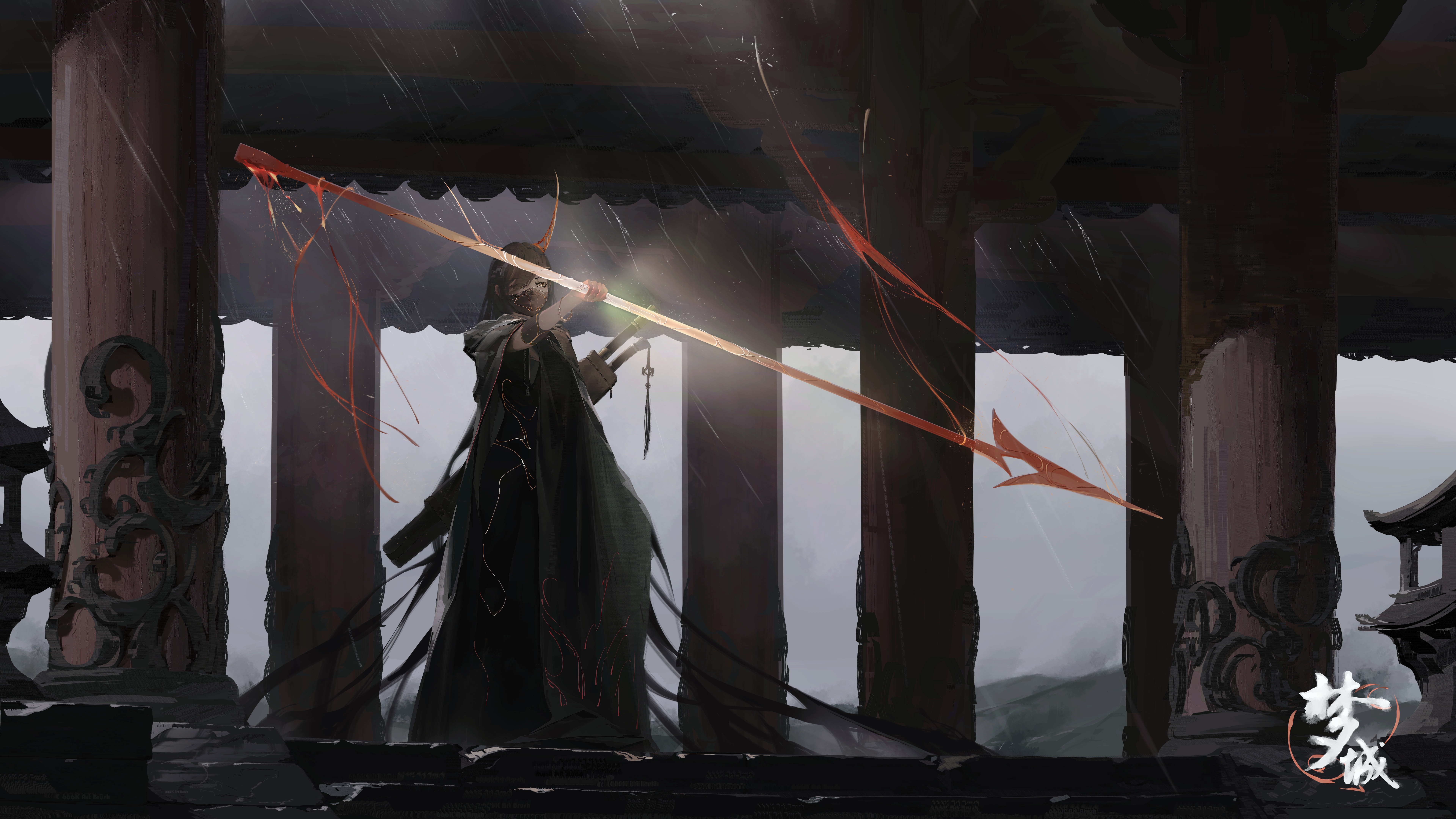 高清温泉 幻想 女孩 幻想艺术 武器 壁纸 7680×4320