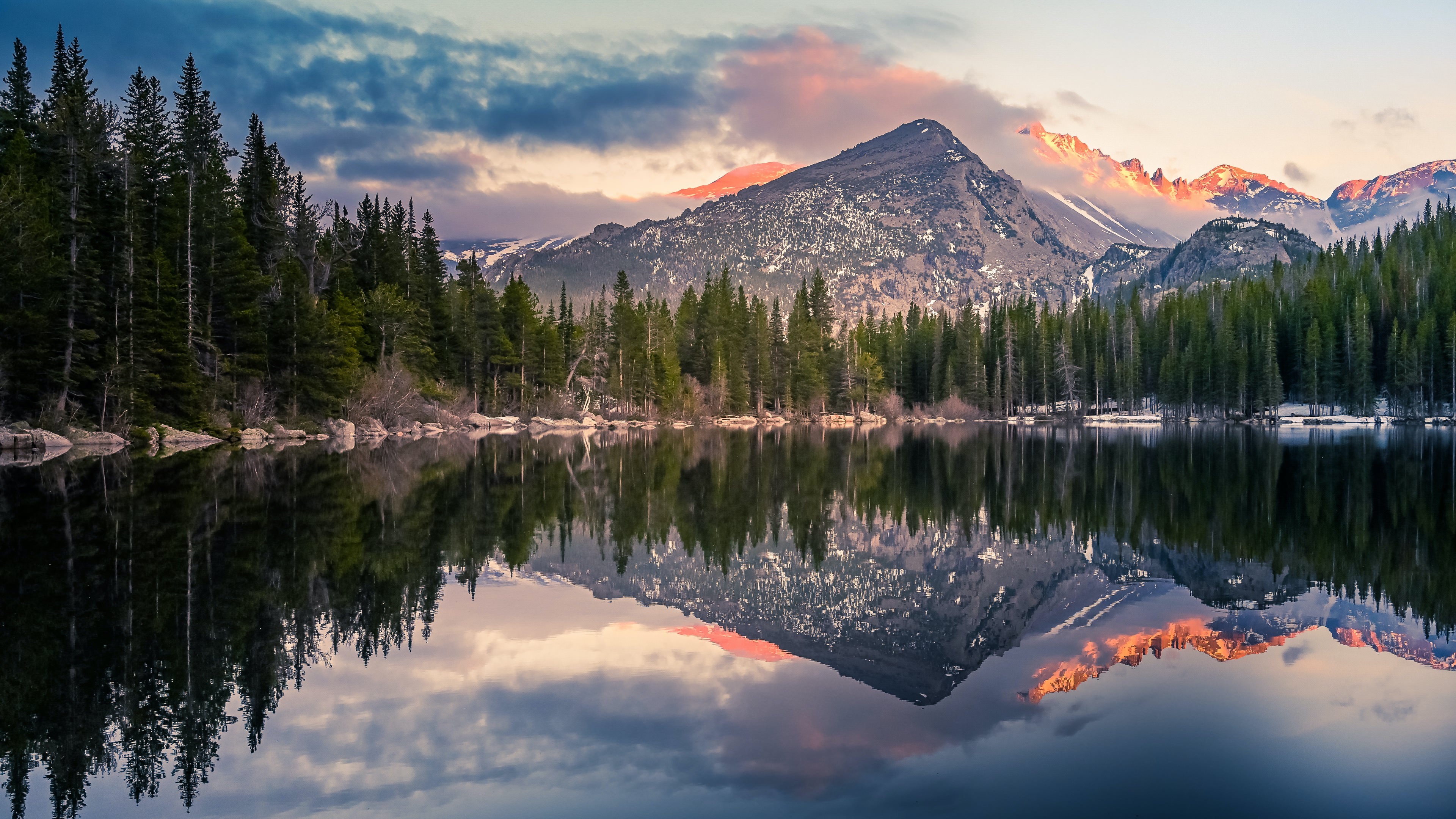 绚丽风景 湖泊 倒影 树木 桌面壁纸 3840×2160