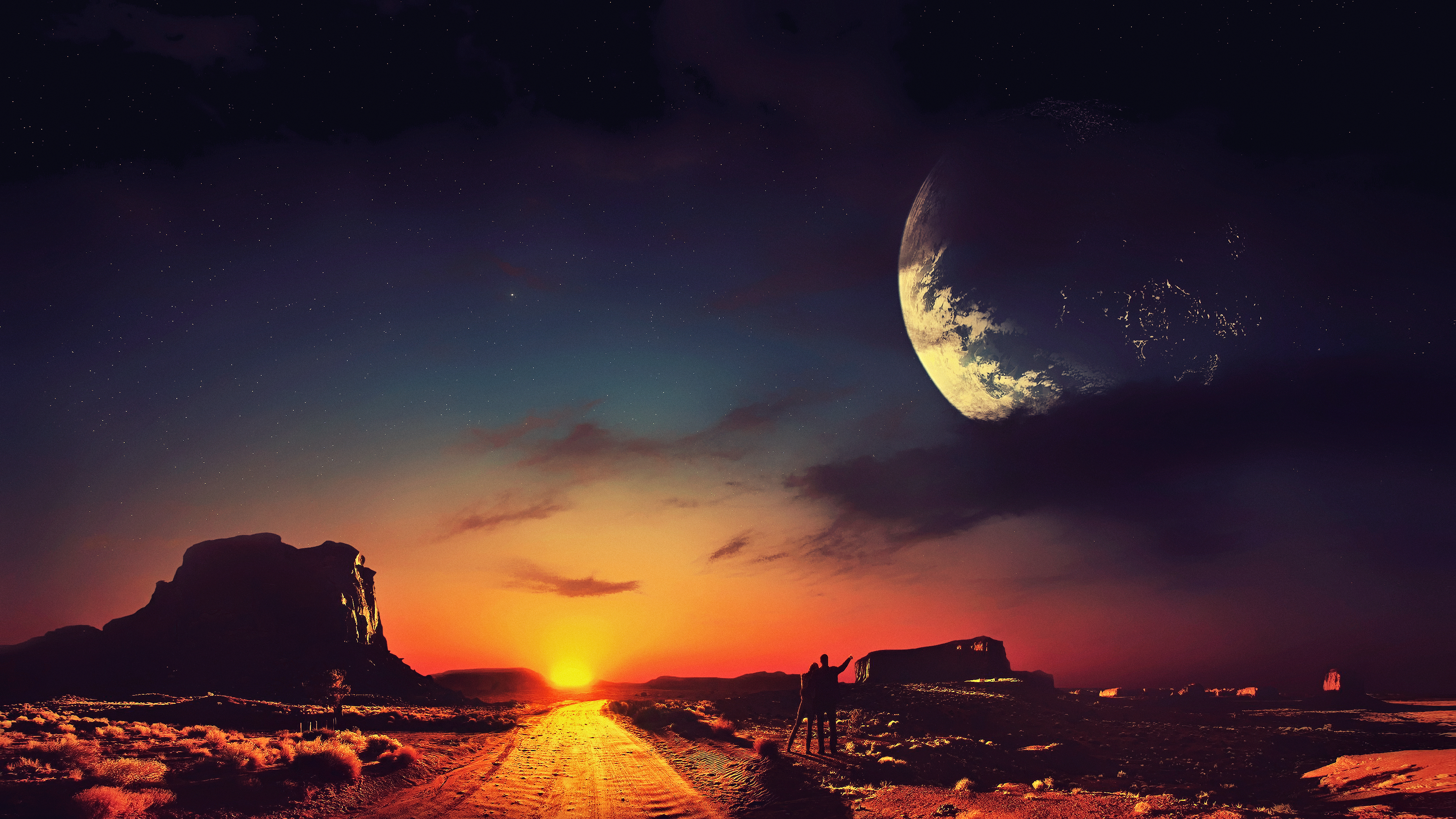科幻 概念艺术 星星 风景 空间 AI艺术 黑暗 奇幻艺术 壁纸 3840×2160