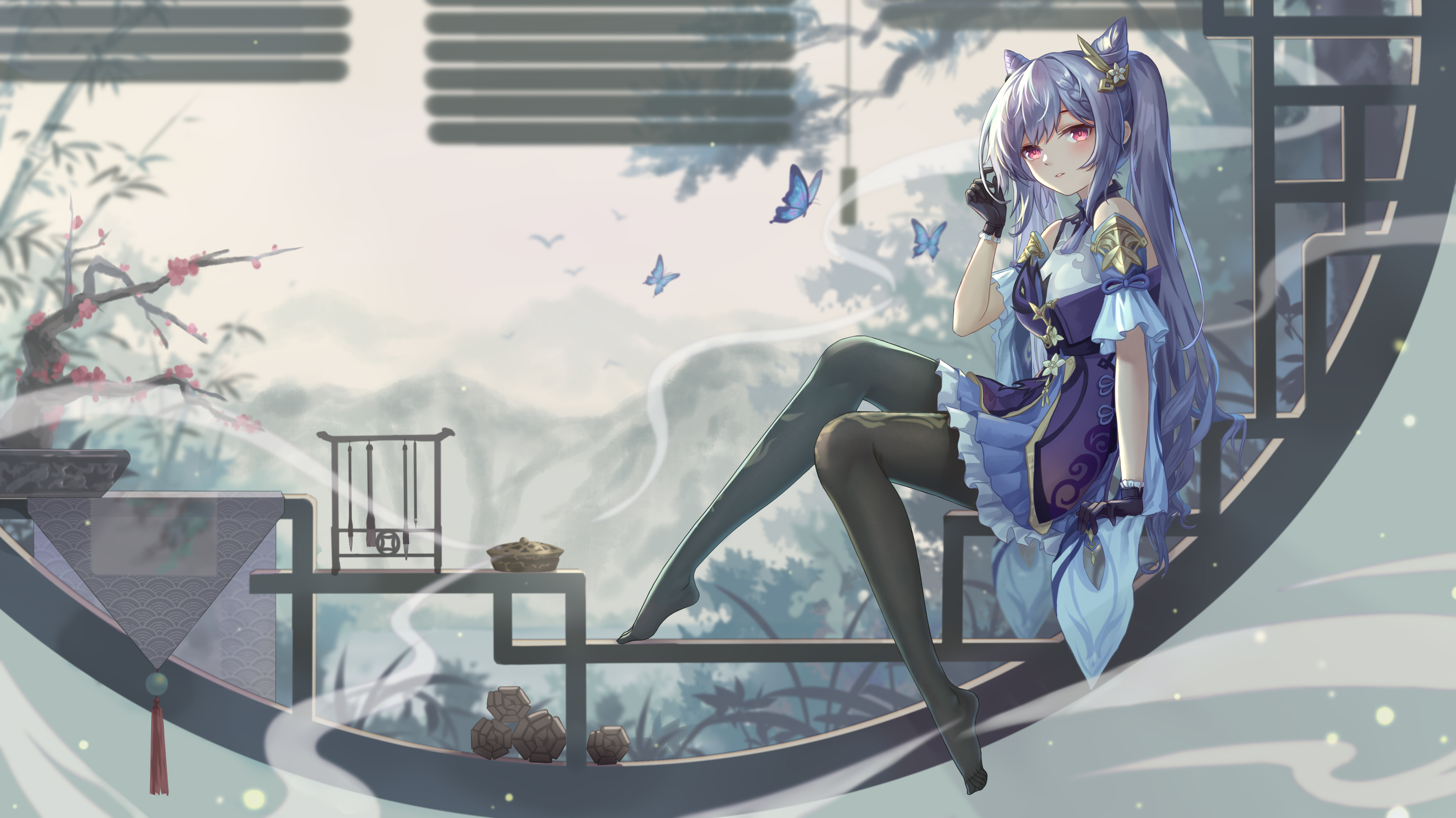 动漫 女孩 可庆 原神 蝴蝶 4K高清壁纸 4801×2700