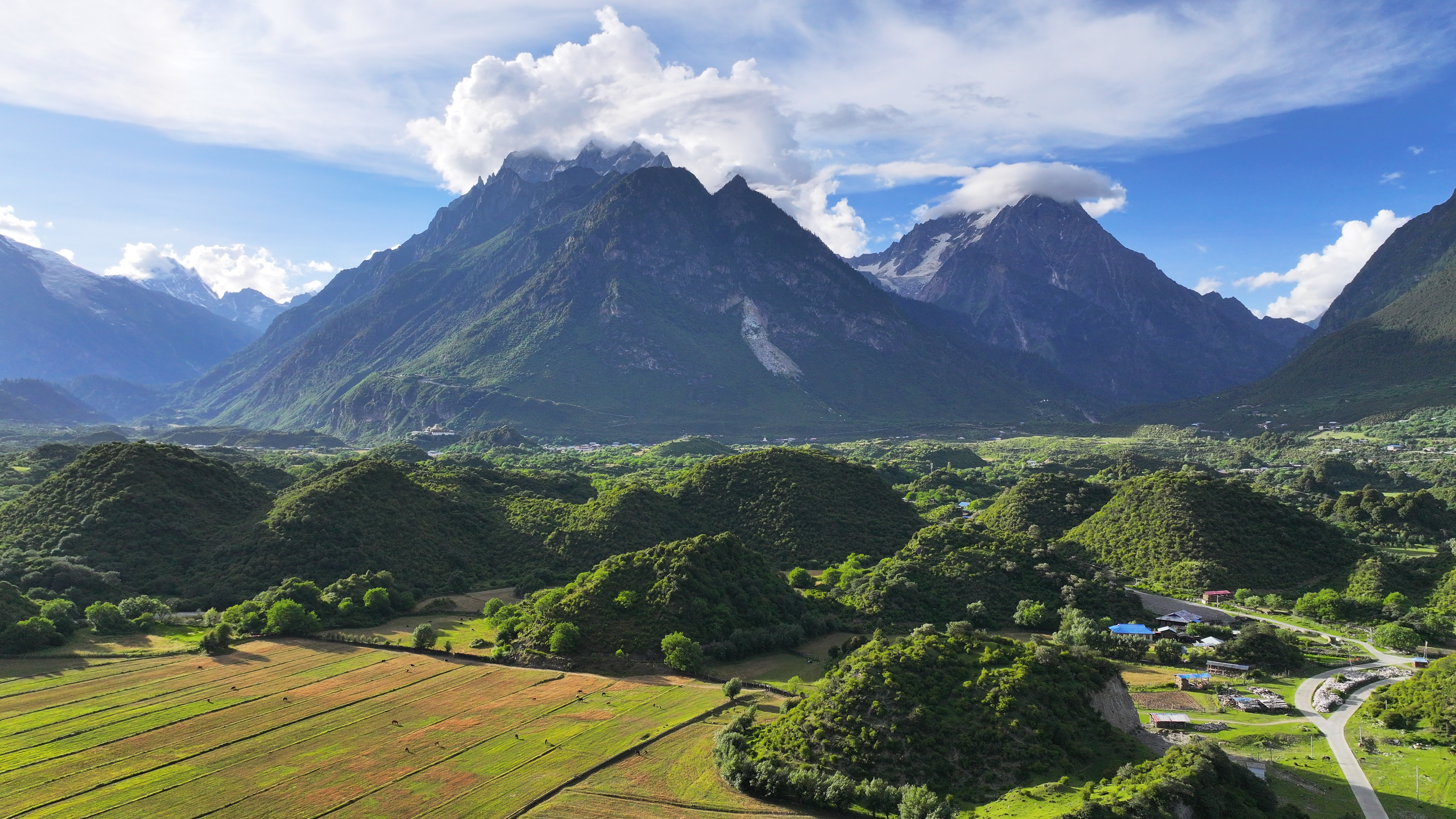 雪峰 自然 天空 云 树 风景 山 壁纸 5280×2970