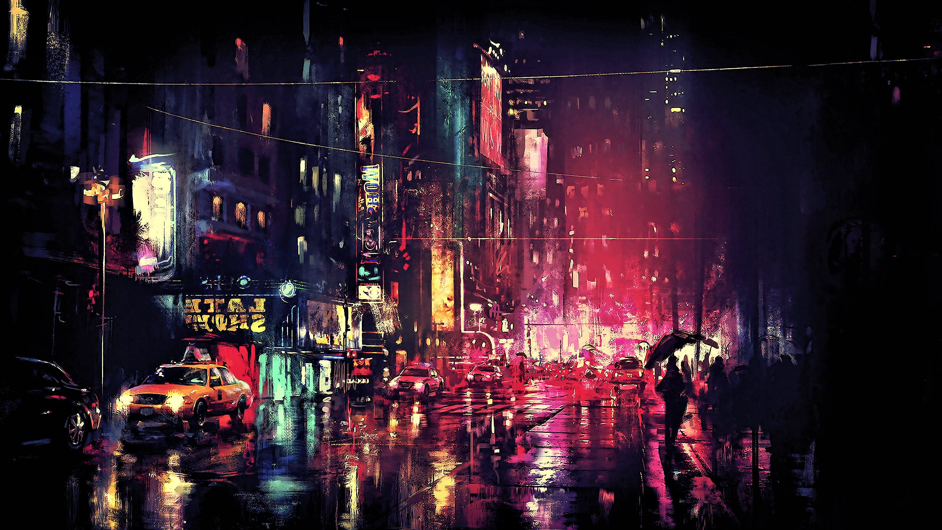 奇幻艺术 城市 景观 夜晚 4K高清壁纸 3840×2160