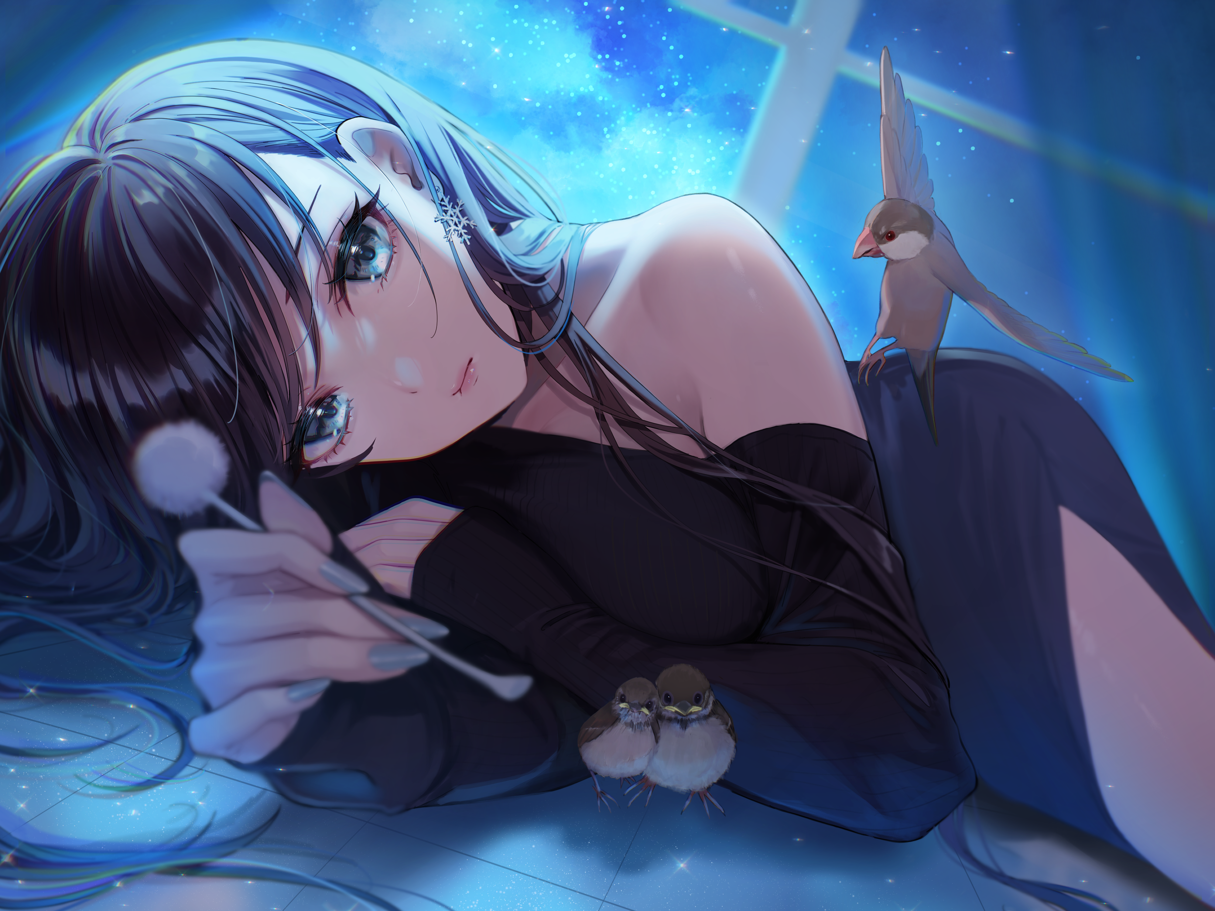 热门原创 人物 马加科 动漫 女孩 鸟 衣服 高清壁纸 4000×3000