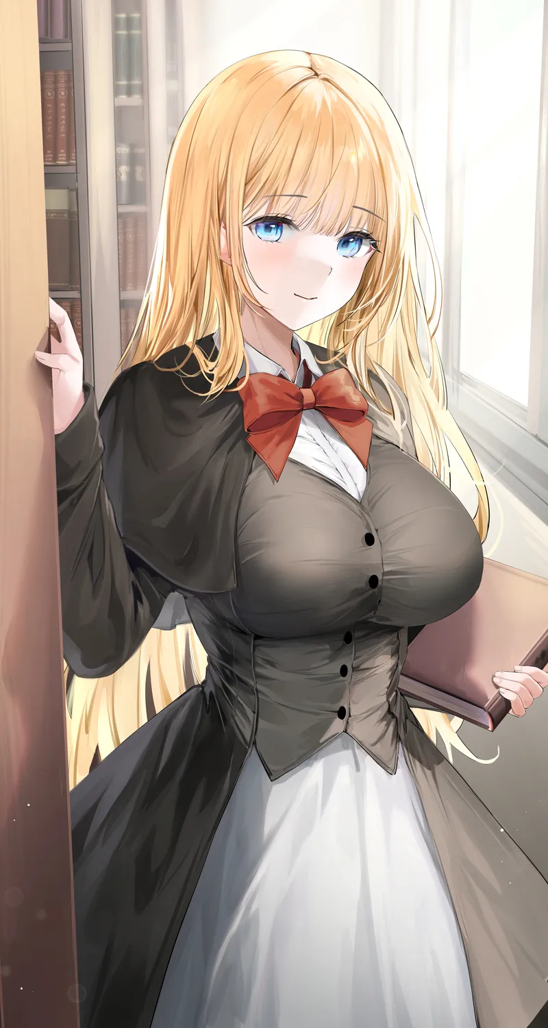 经典金发 蓝眼睛 百合 动漫 女孩 书籍 服装 艺术作品 手机 壁纸 4000×6000