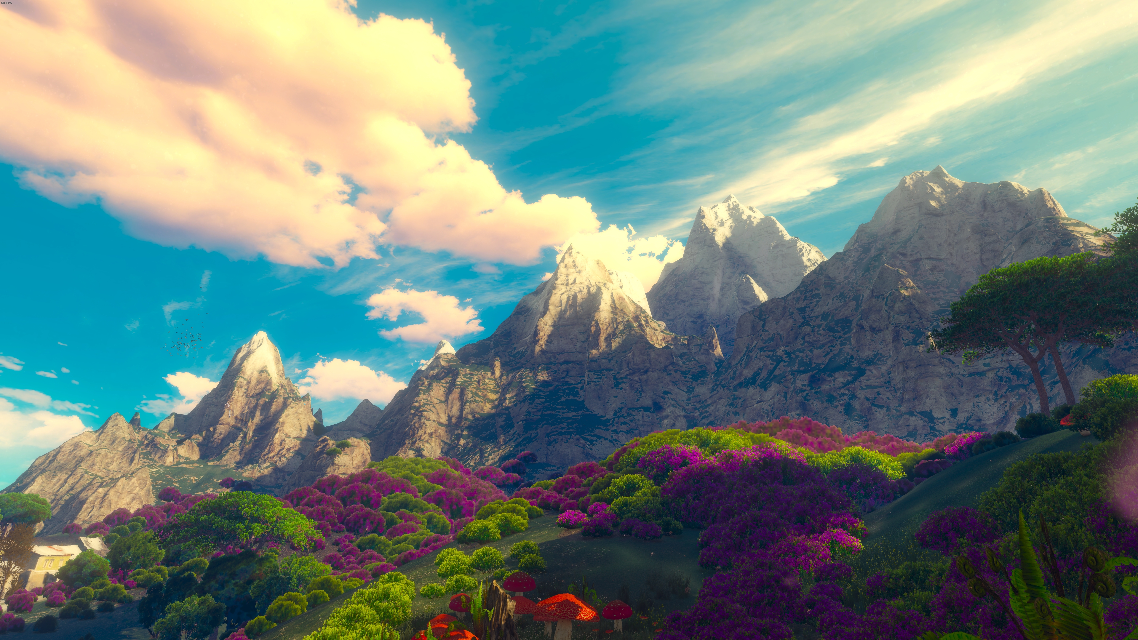 快乐 巫师 狂野狩猎 风景 游戏CG 天空 云 绿色 日落 太阳 壁纸 3840×2160
