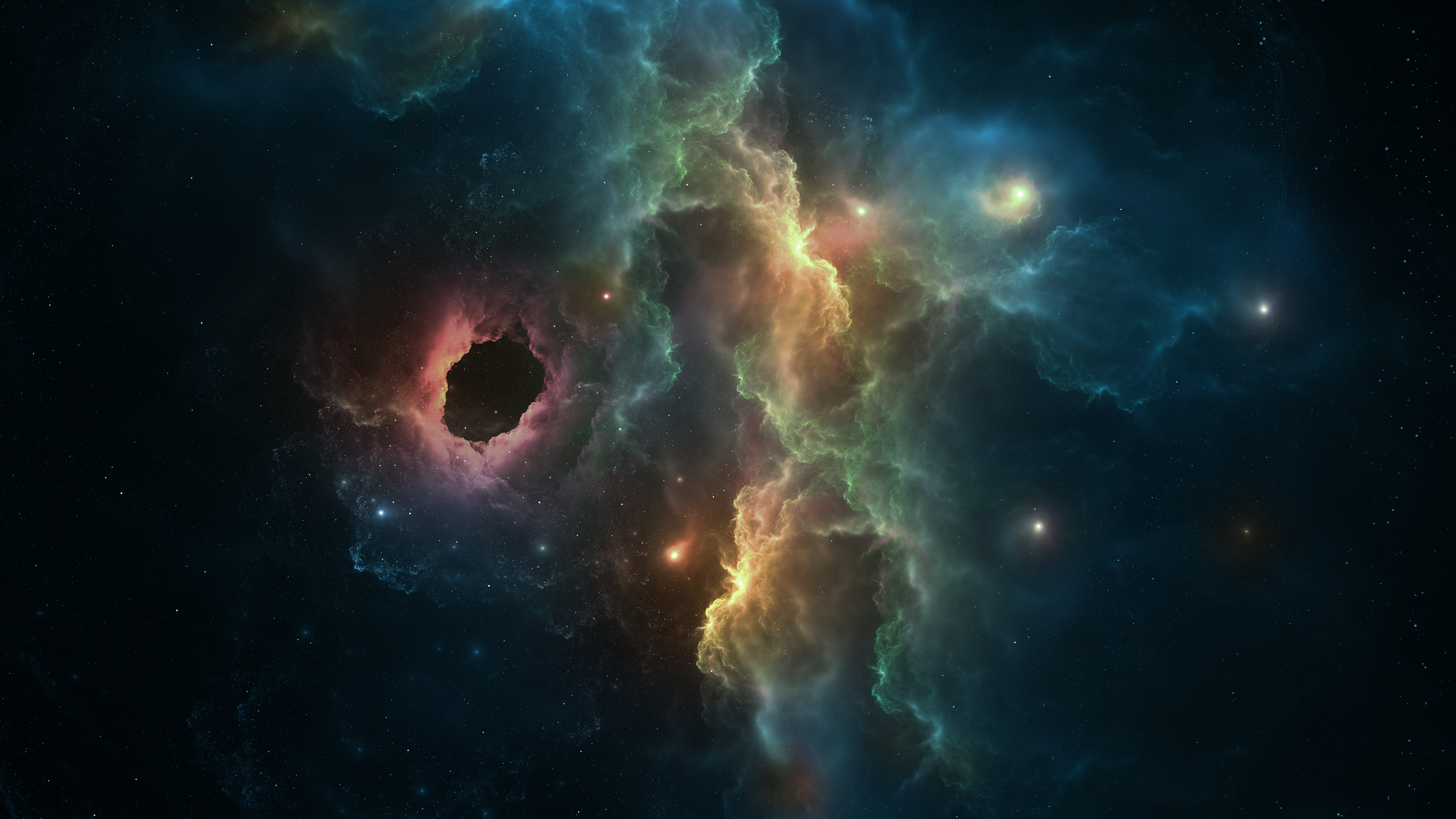 催眠 AI艺术 图片 插图 空间 恒星 行星 星云 空间艺术 壁纸 3840×2160