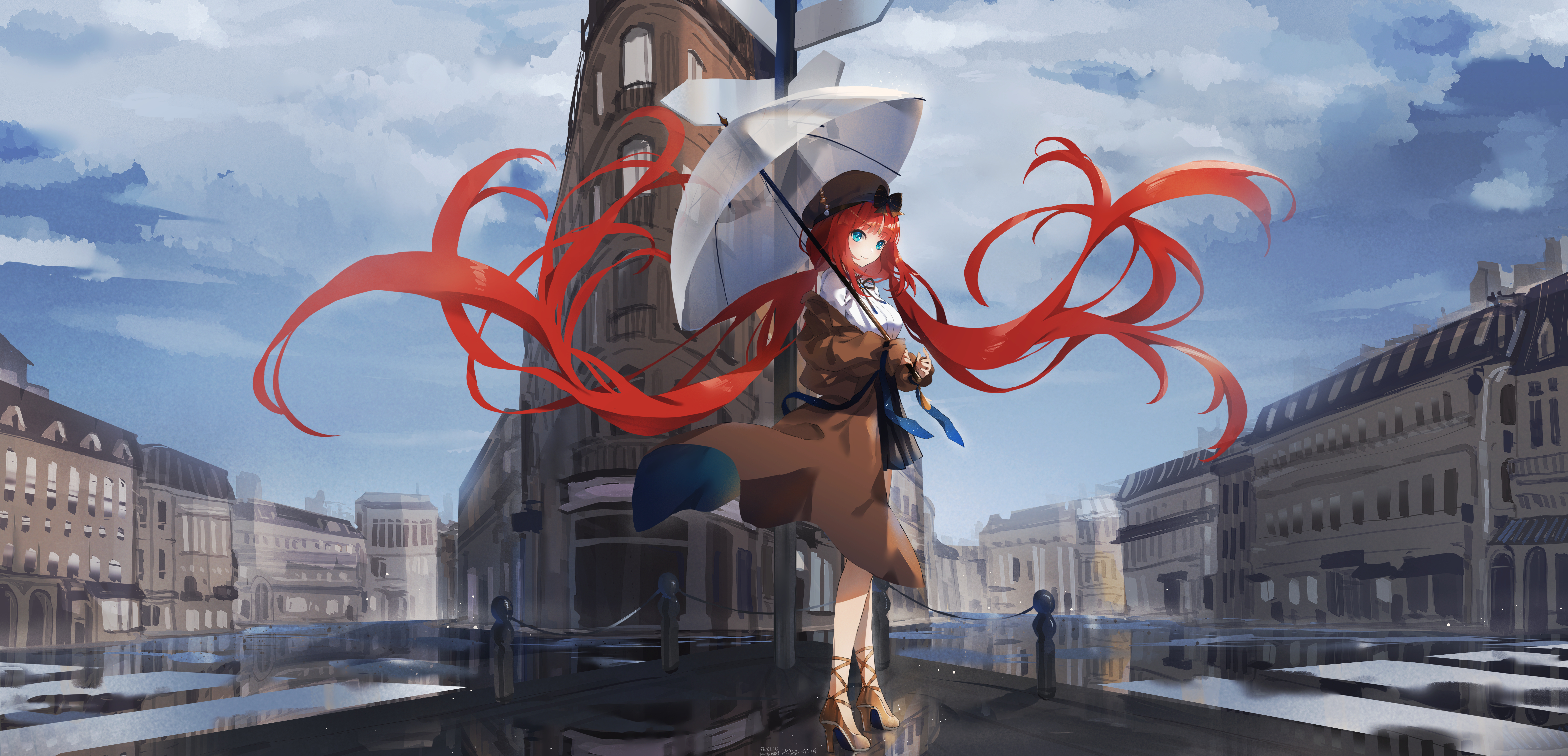 红发 原神 图片 动漫 女孩 壁纸 6636×3199