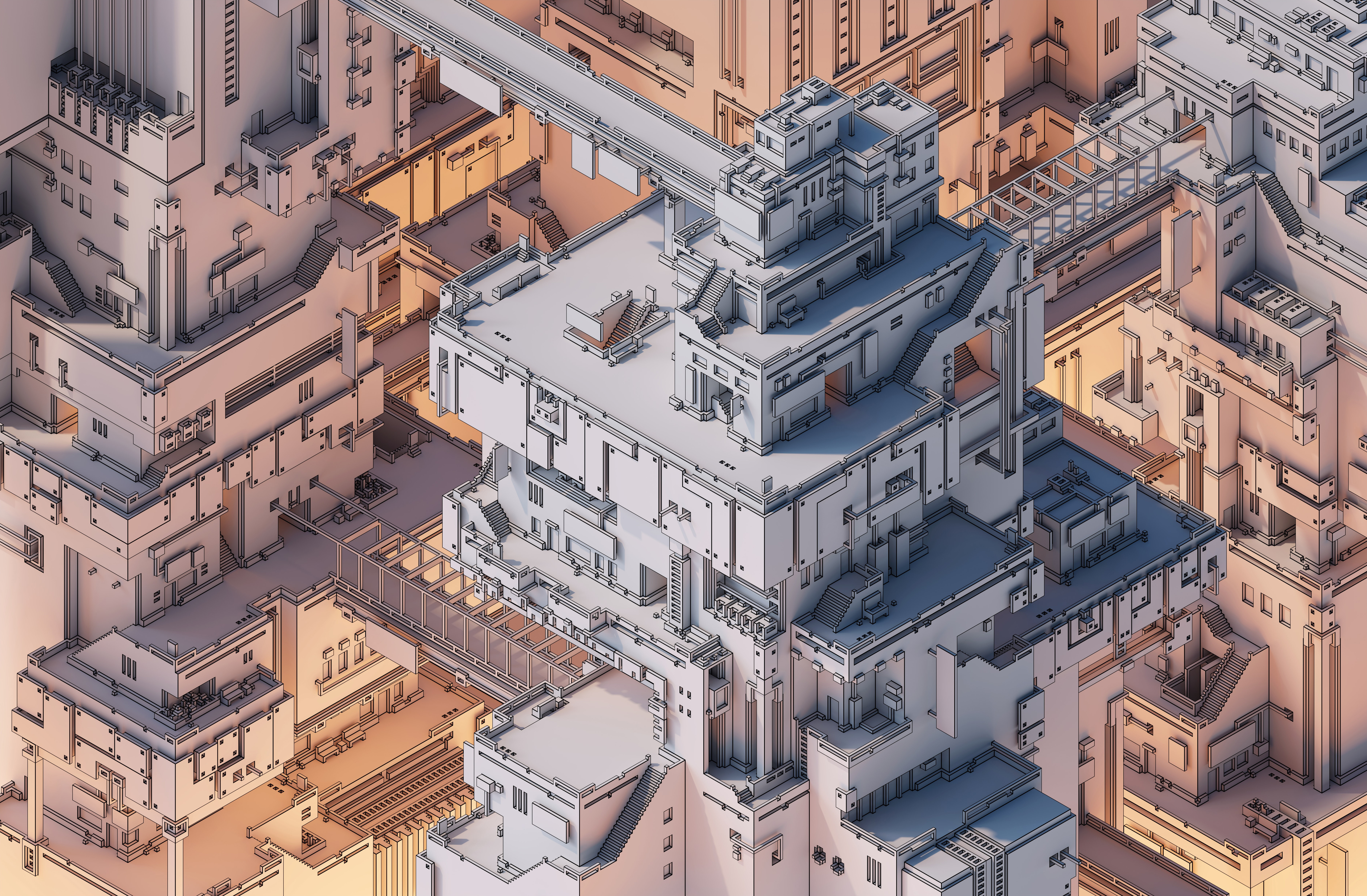 热门艺术 城市 景观 细节 建筑 AI艺术 插图 高清壁纸 7518×4931