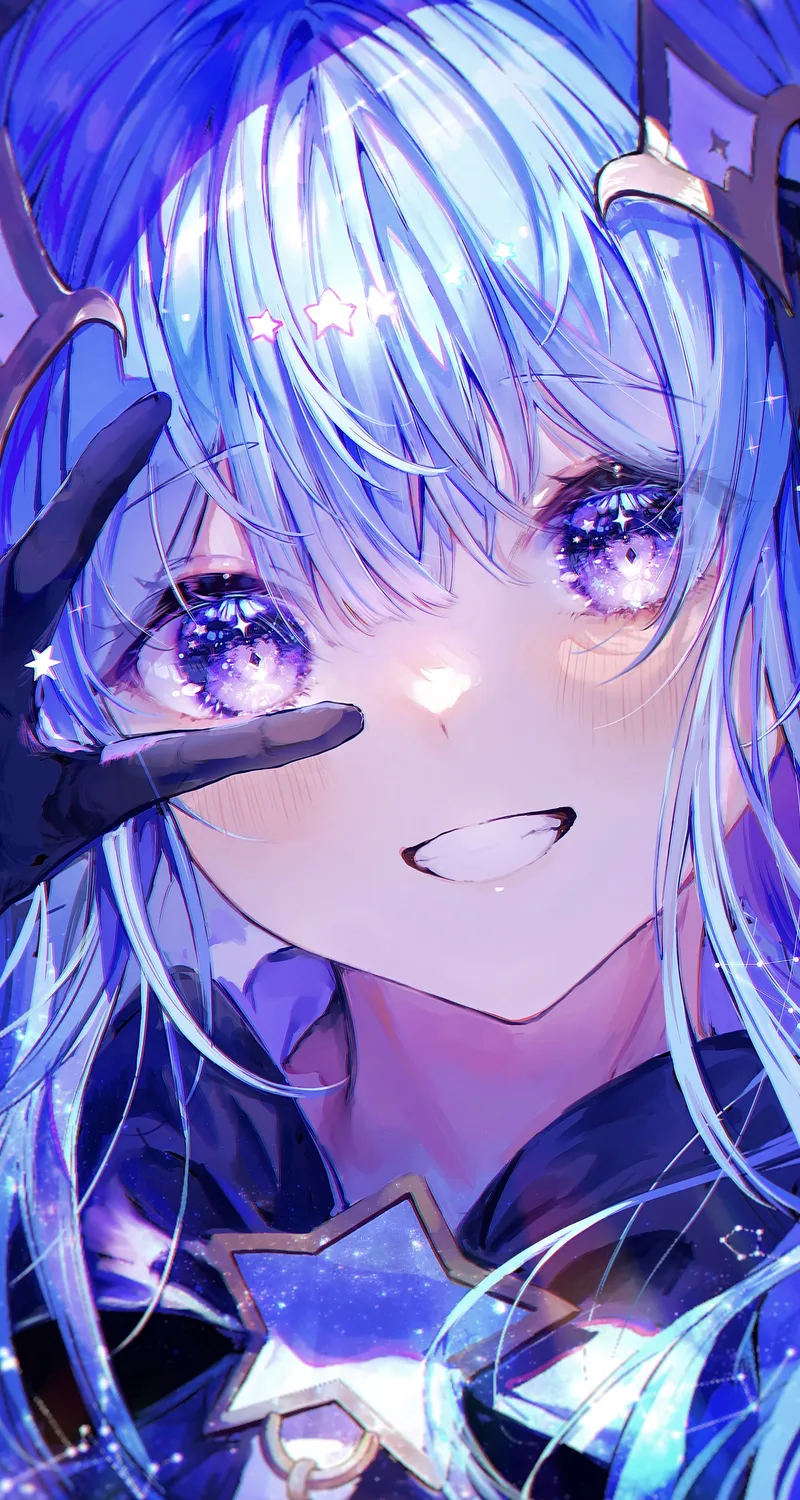 高清白发 动漫 女孩 紫色眼睛 手机 壁纸 4351×6391