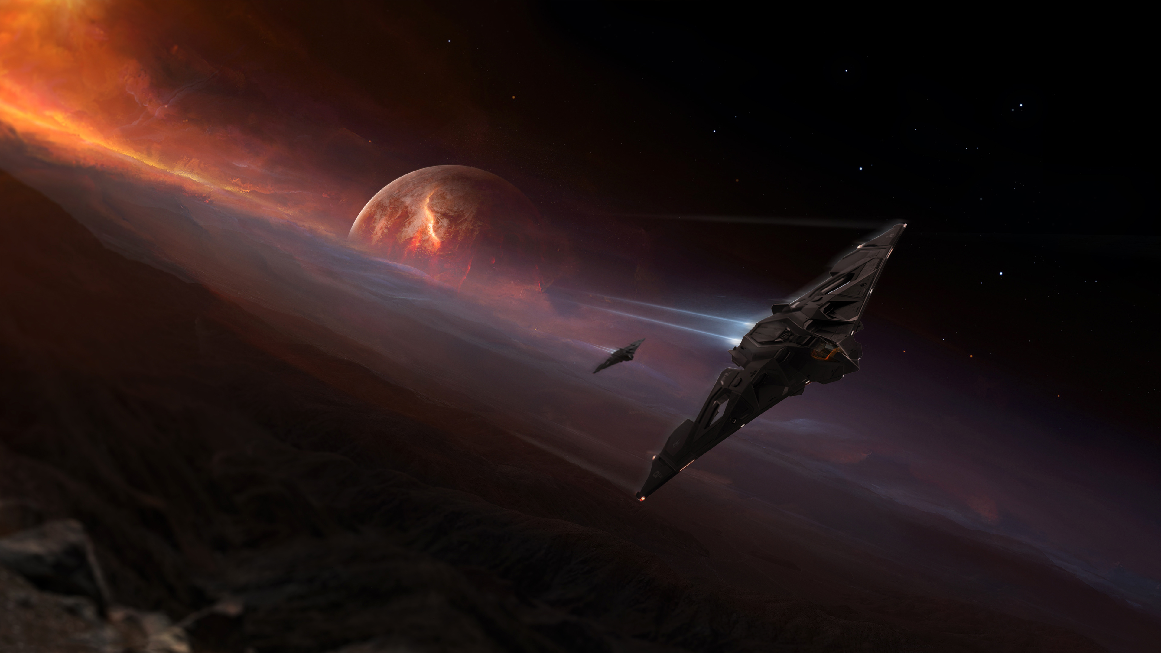 精选星空 科技 电子游戏 星际公民 太空 宙斯盾 日食 宙斯 高清壁纸 3840×2160