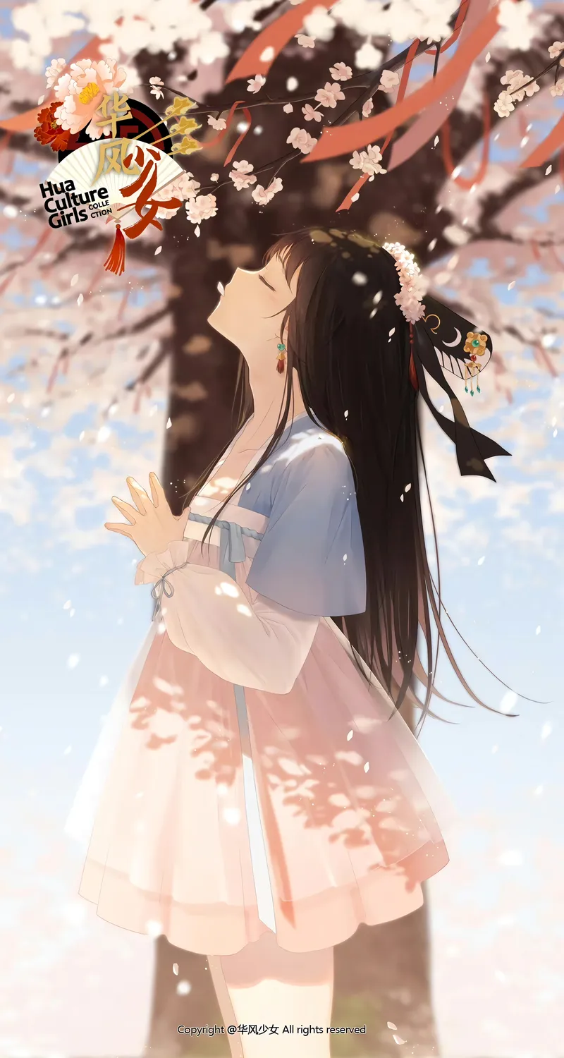 唯美韩孝珠 闭眼 花 动漫 女孩 花瓣 手机 壁纸 4320×7680