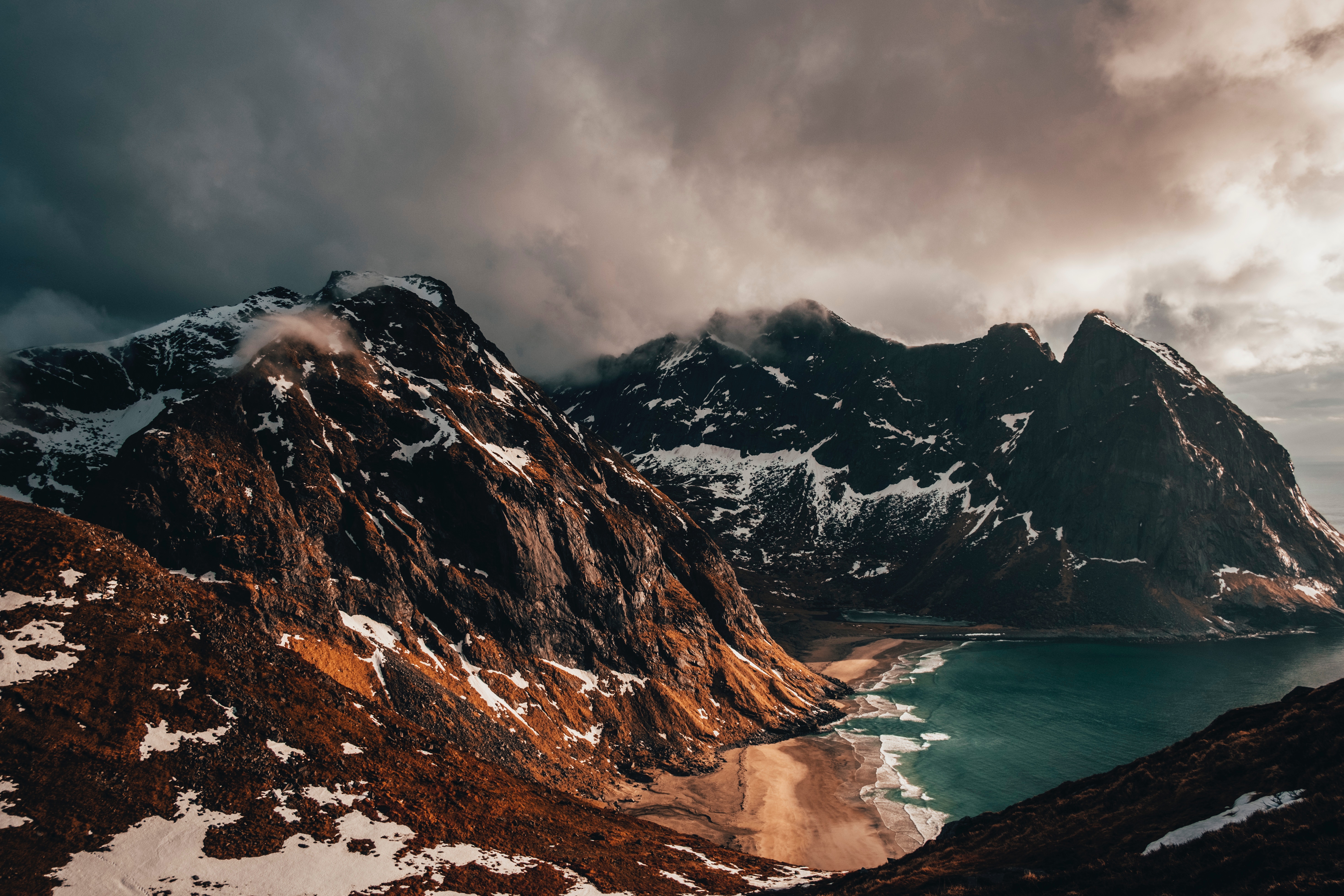 绚丽自然 水 雪 山 海滩 手机壁纸 5872×3915