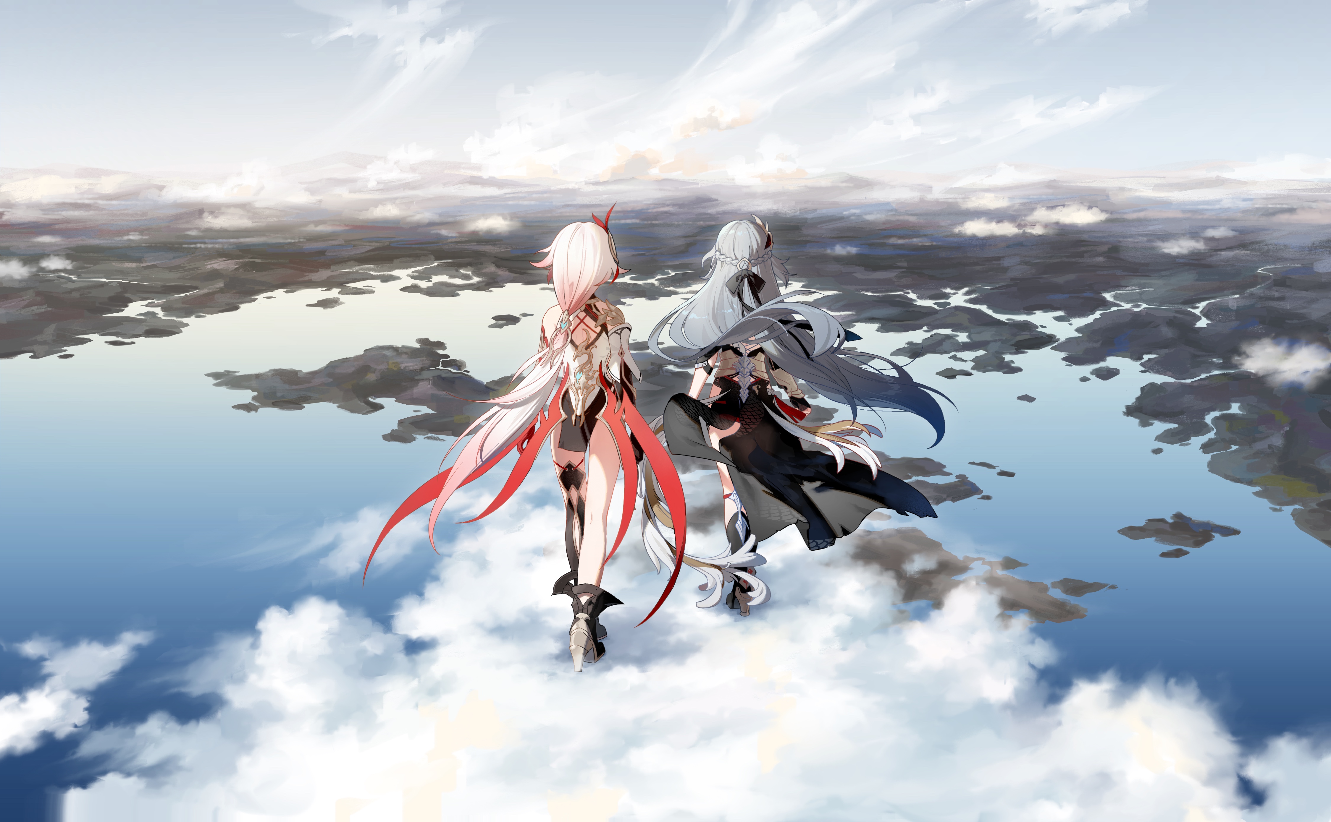 动漫 女孩 电子游戏 云 本海 风景 桌面壁纸 4500×2781