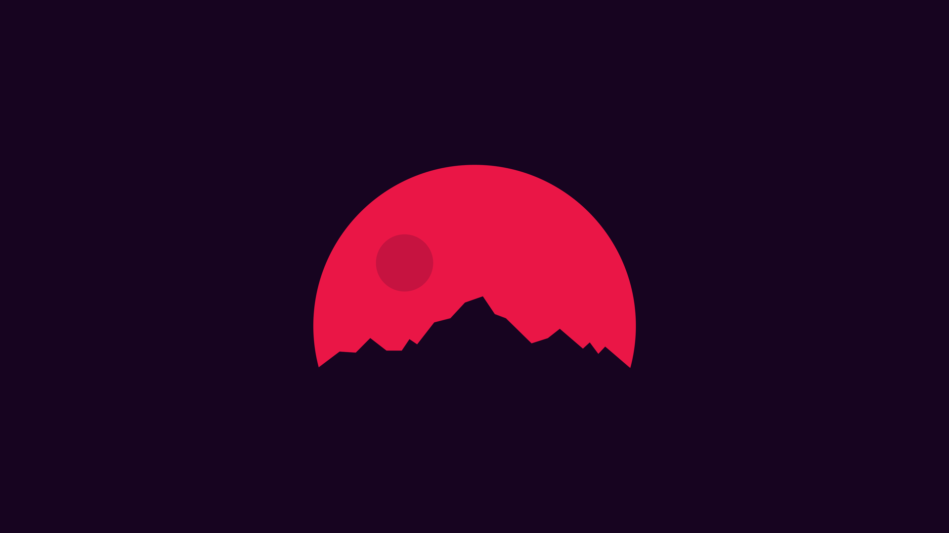 山脉 极简主义 红色 简单背景 阳光 AI艺术 自然 4K高清壁纸 3840×2160