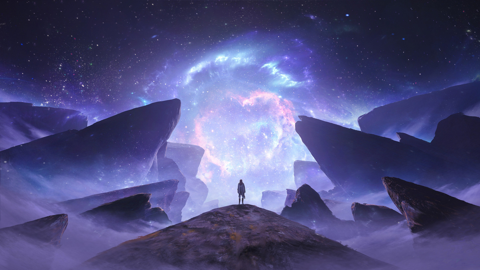 图片 AI艺术 山脉 星星 壁纸 3840×2164