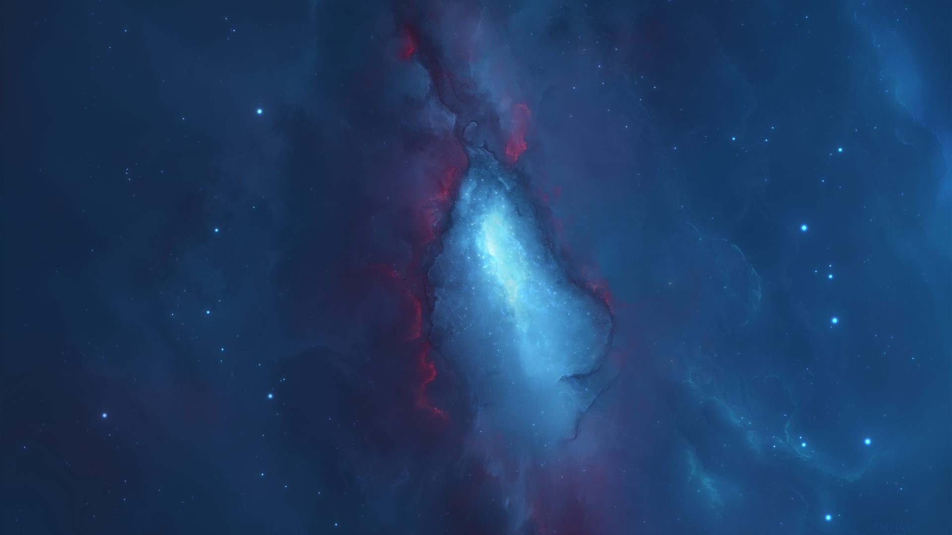 热门星空 星云 蓝色 星星 高清壁纸 5120×3200