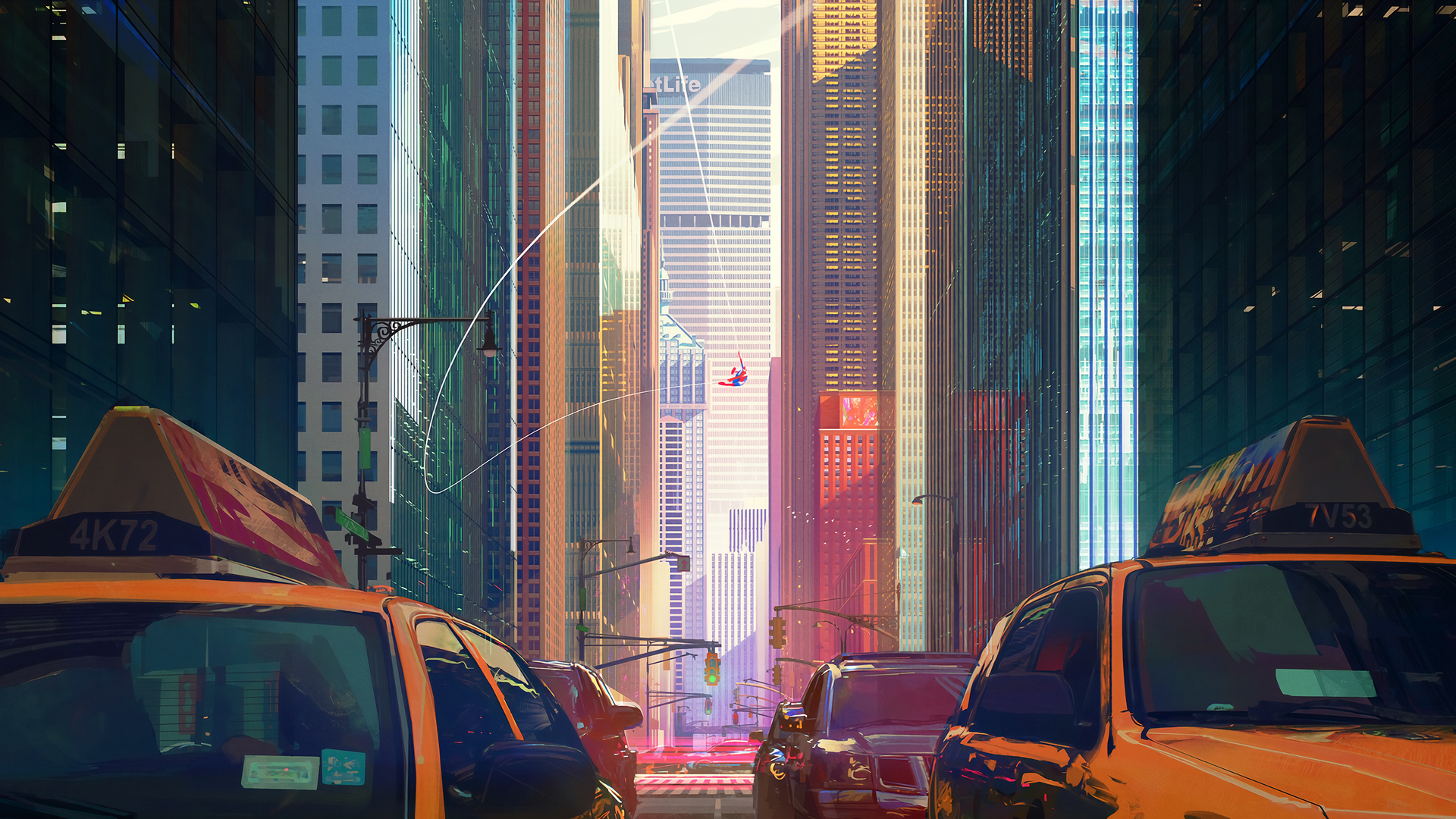 蜘蛛侠 AI艺术 纽约市 4K高清壁纸 3840×2160