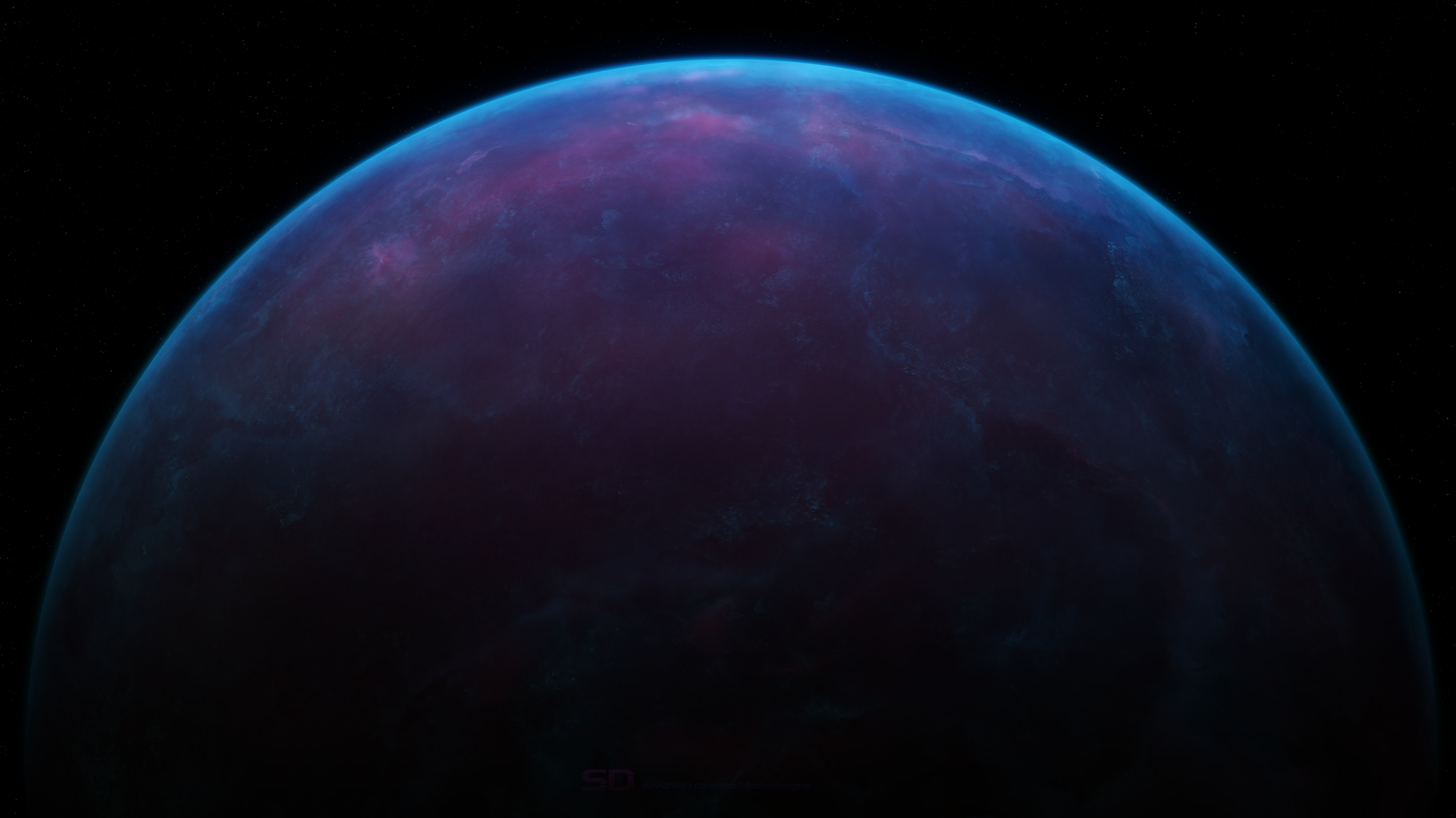 空间 蓝色 空间艺术 行星 AI艺术 壁纸 3840×2160