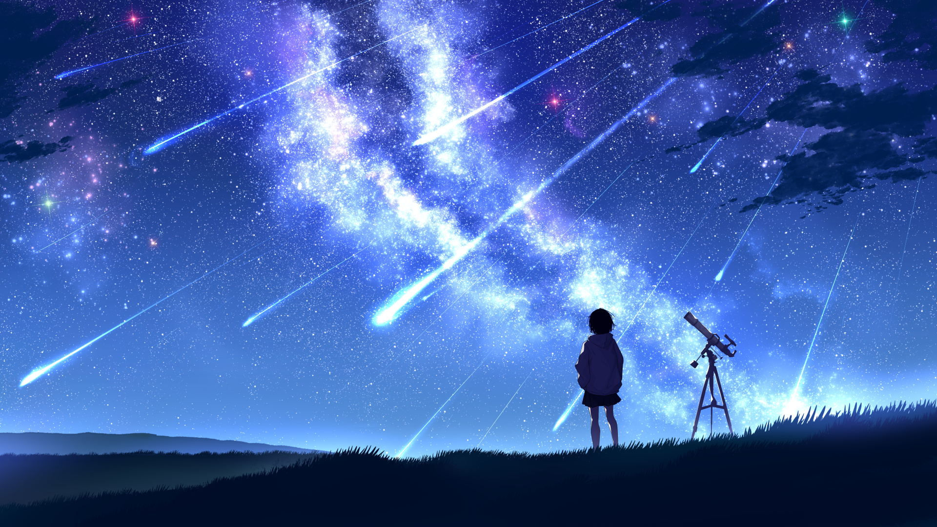 精选动漫 流星条纹 星夜 壁纸 10114×5562