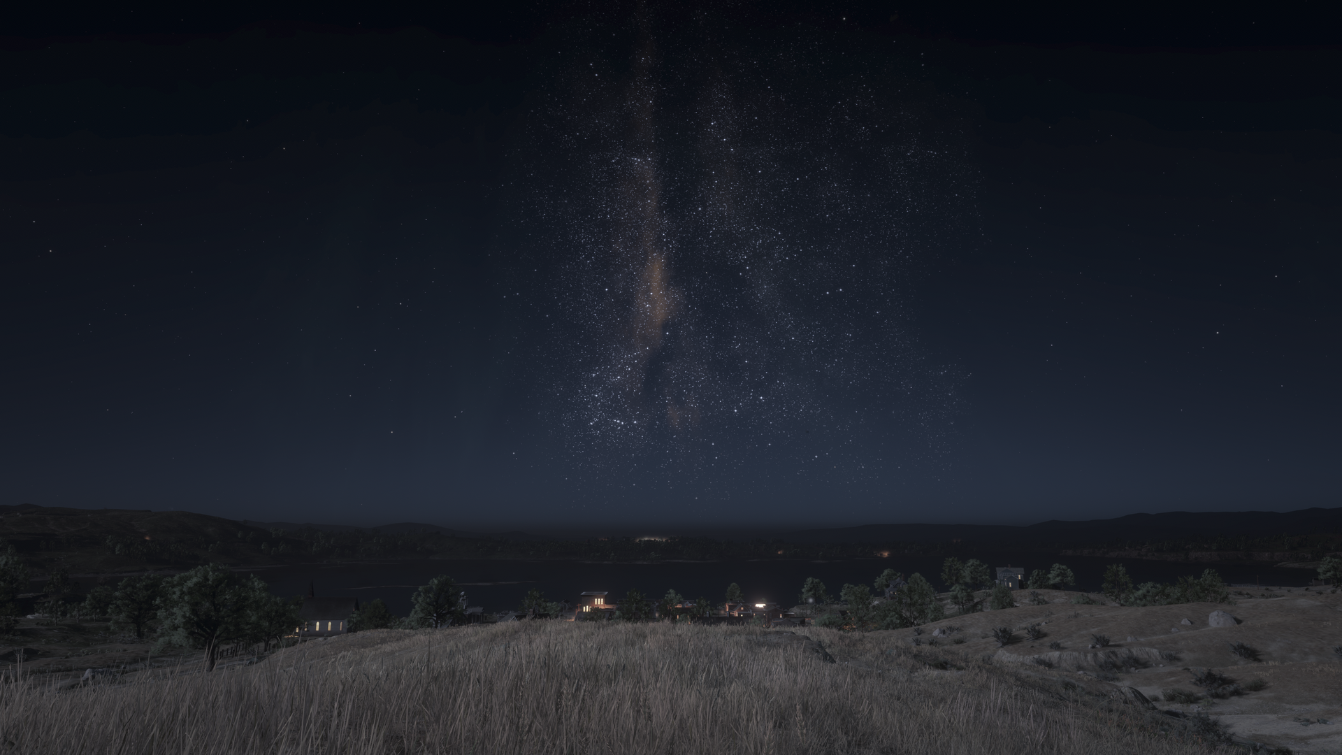 自然 风景 星星 天空 简单背景 树木 壁纸 3840×2160