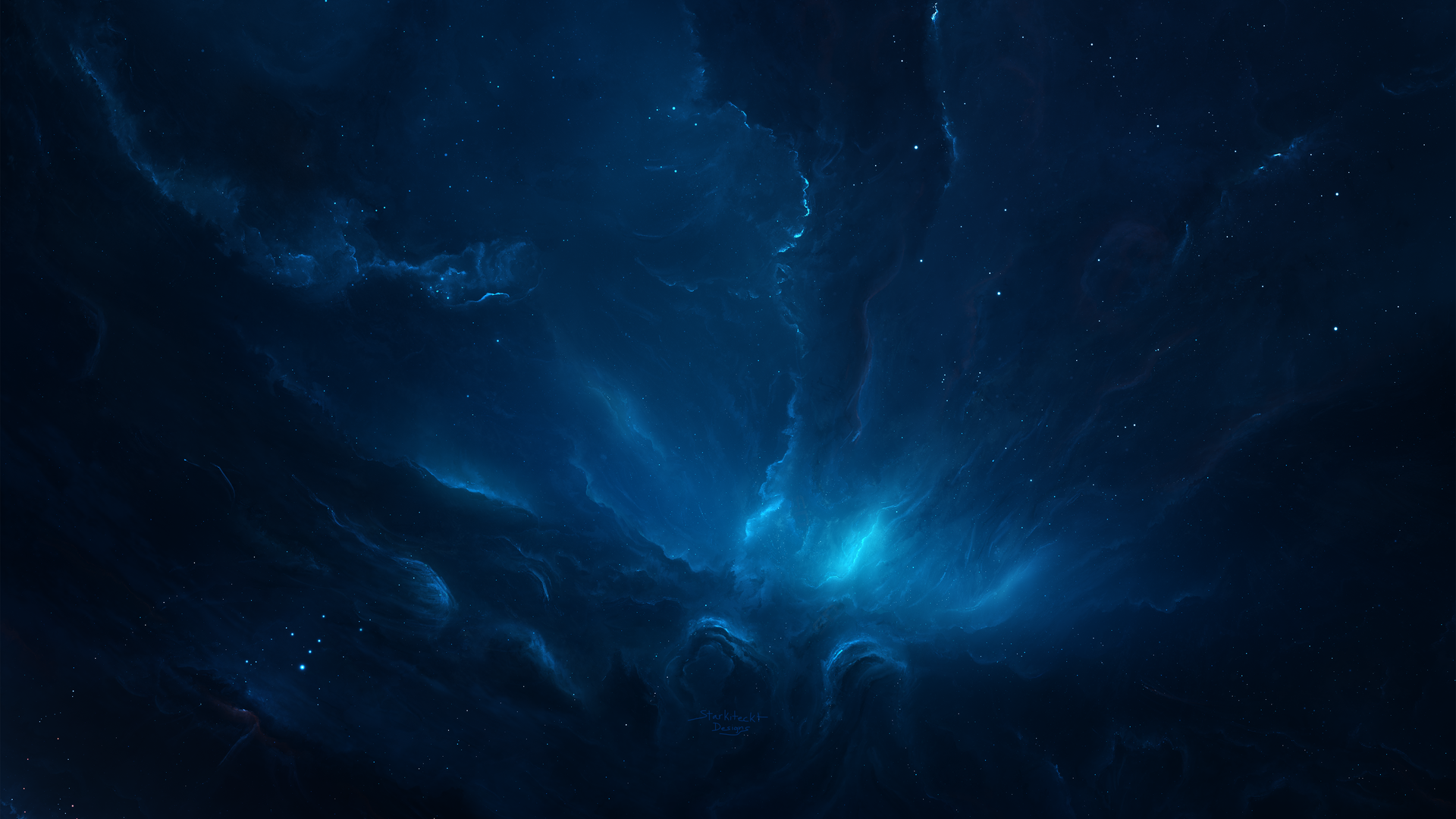 绚丽空间 蓝色 抽象 数字绘画 空间艺术 AI艺术 壁纸 3840×2160