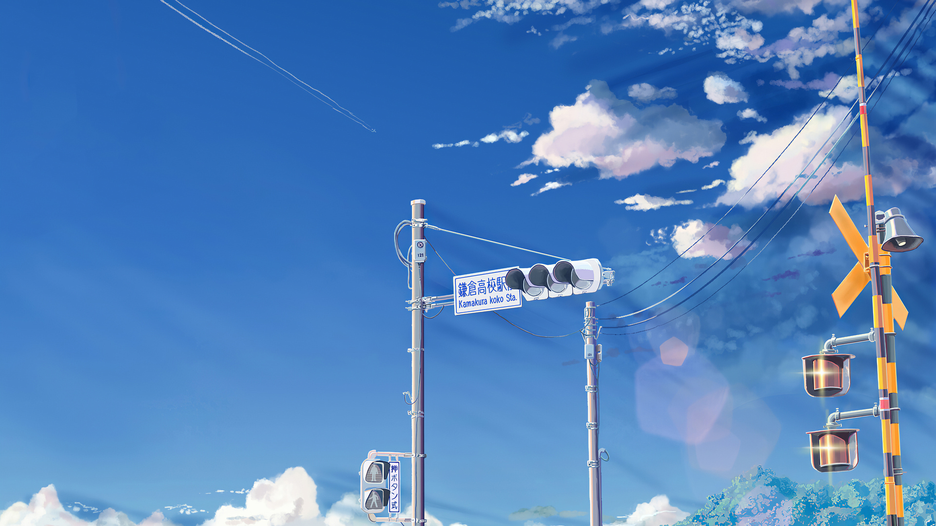 绝美动漫 AI艺术 路灯 马路红绿灯 手机壁纸 3840×2160
