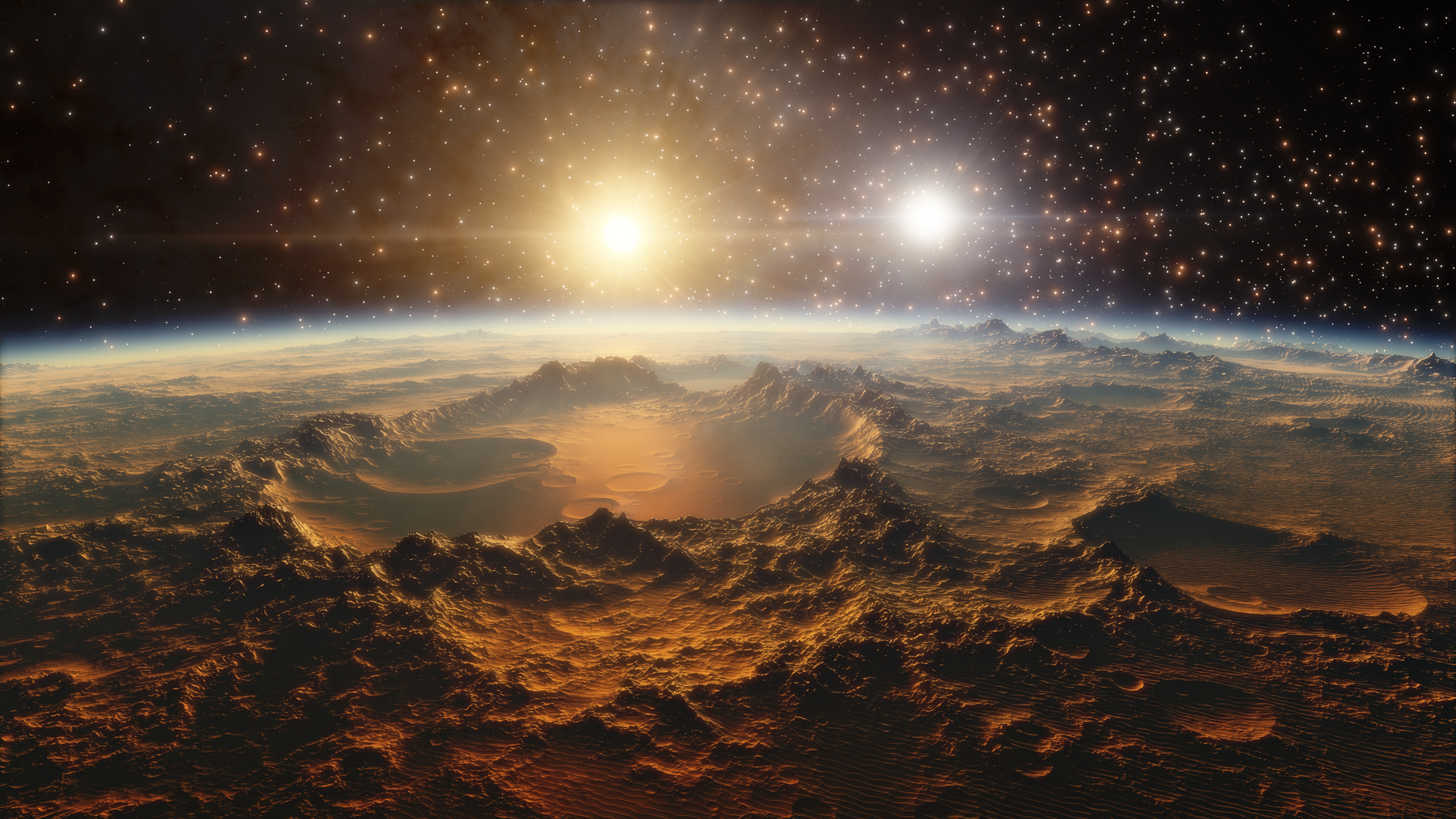 精选太空 陨石坑 行星 恒星 风景 壁纸 3840×2160