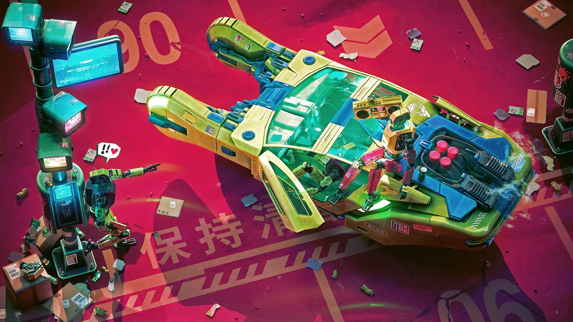 杰克·伍德拉夫 AI艺术 插图 机器人 未来主义 壁纸 3840×2160