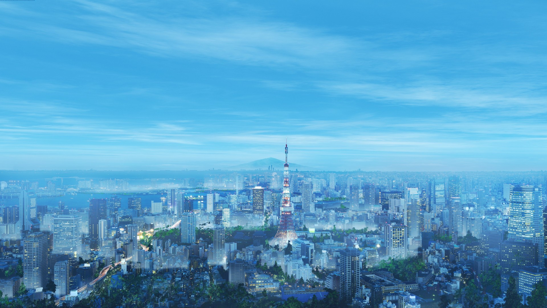 东京 城市 亚洲 天空 青色 4K高清壁纸 3840×2160