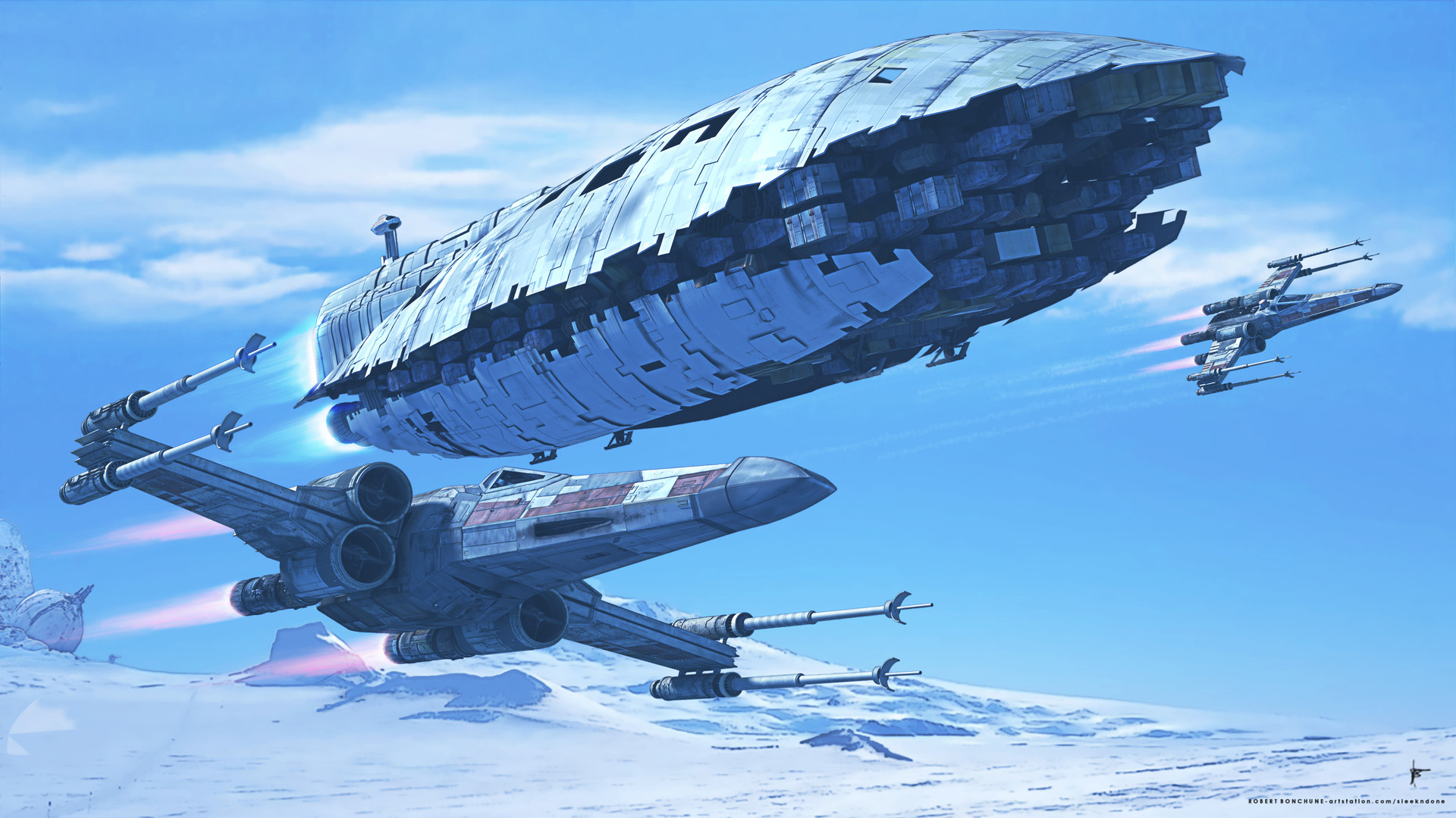 绝美罗伯特·邦楚恩 科幻小说 星球大战 机翼 4K壁纸 3840×2160