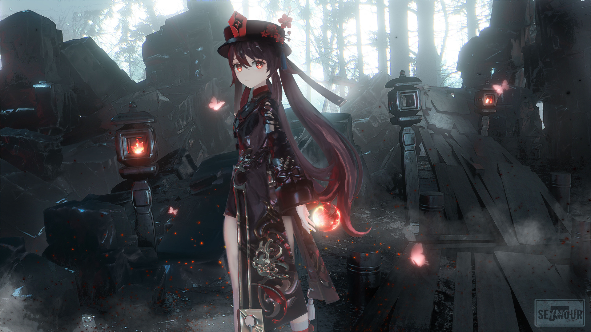 精选胡桃 原神 动漫女孩 高清壁纸 5000×2812