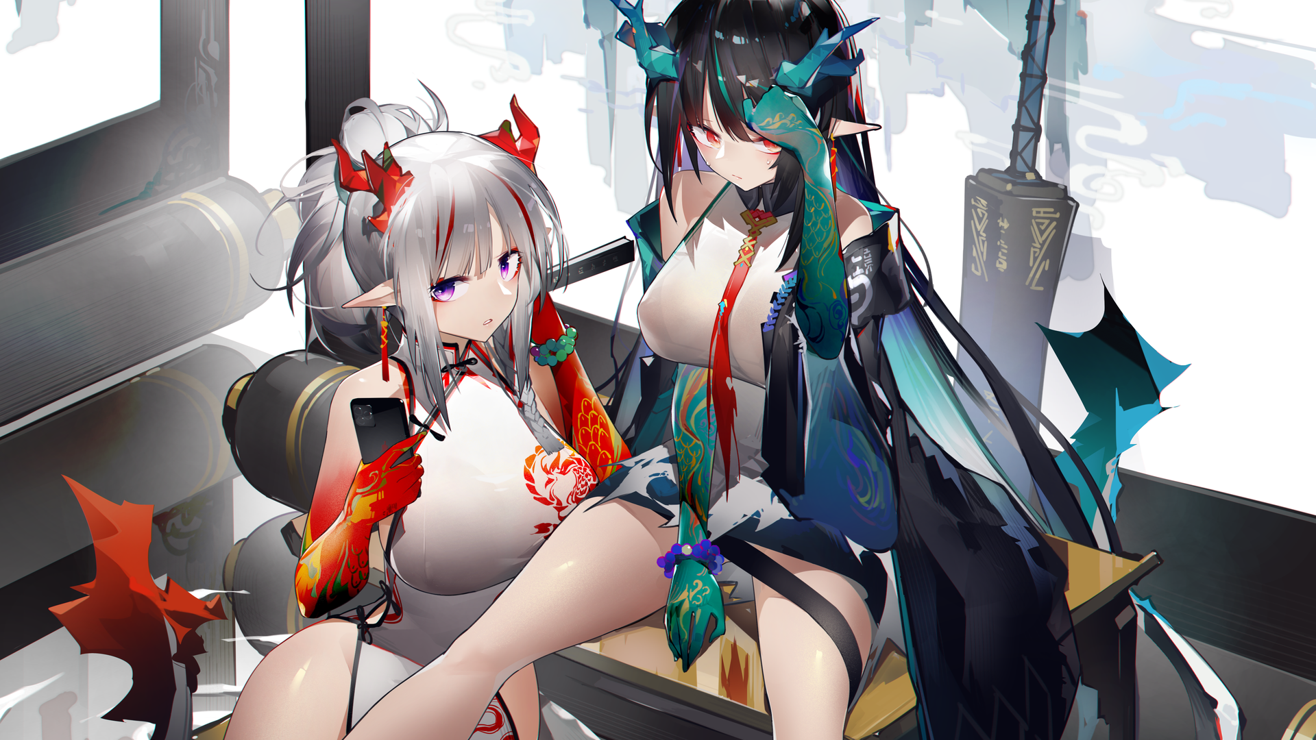 绝美玉石凯特萨尔科特 红眼睛 明日方舟 动漫 动漫女孩 壁纸 3840×2160
