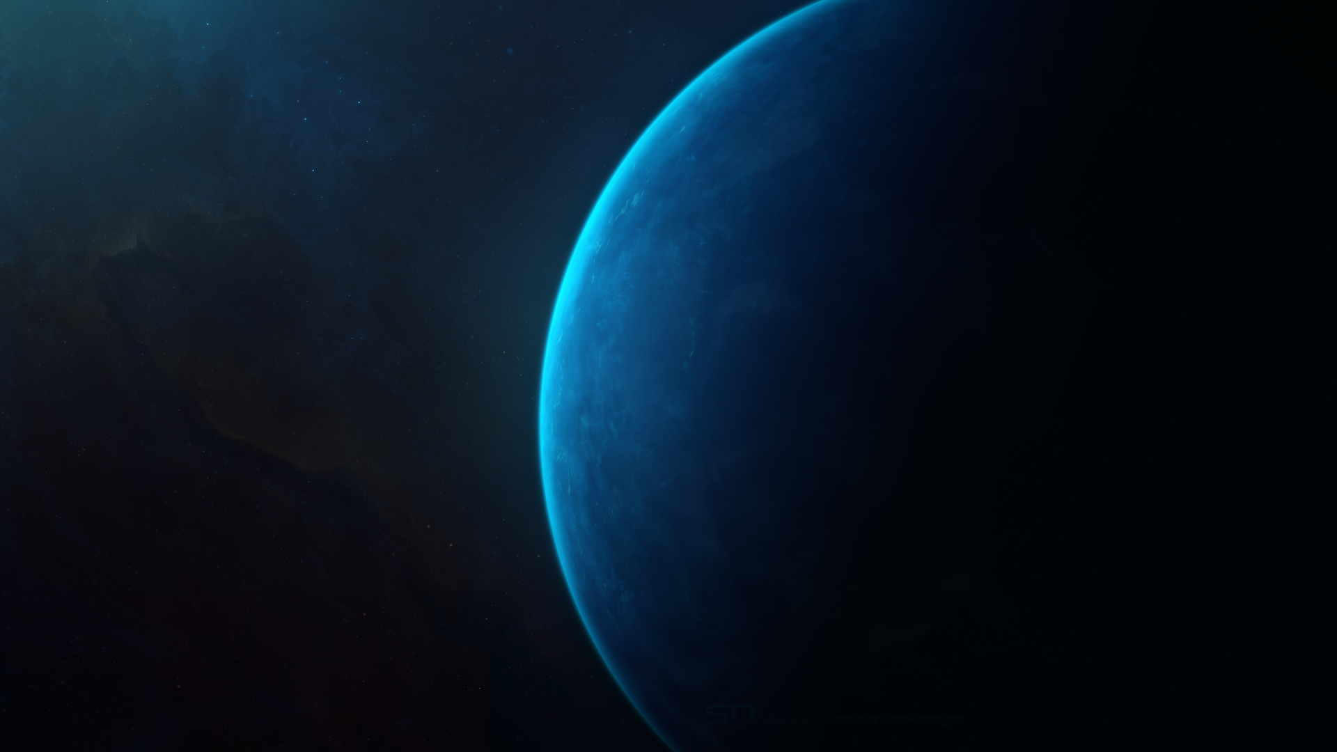 空间 蓝色 行星 空间艺术 AI艺术 青色 4K高清壁纸 3840×2160