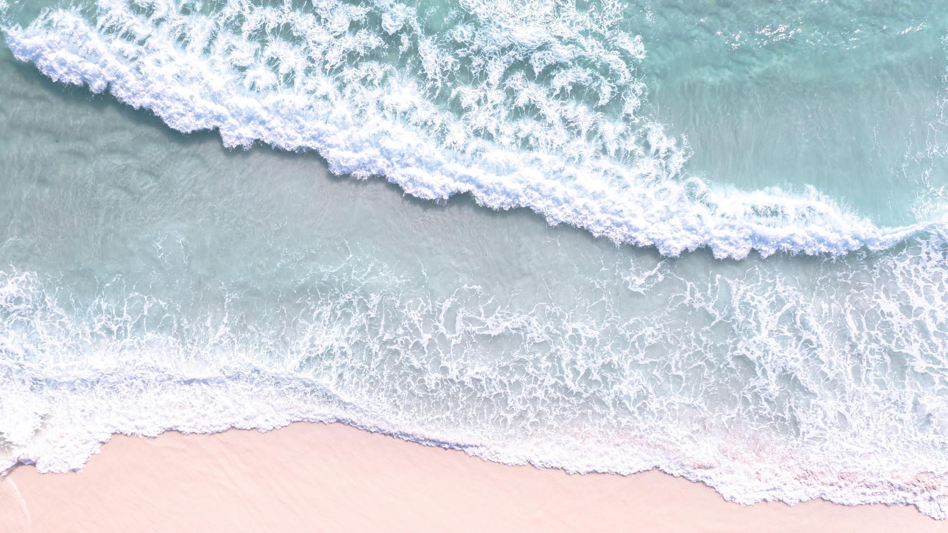 海滩 海浪 鸟瞰 波浪 壁纸 3840×2160