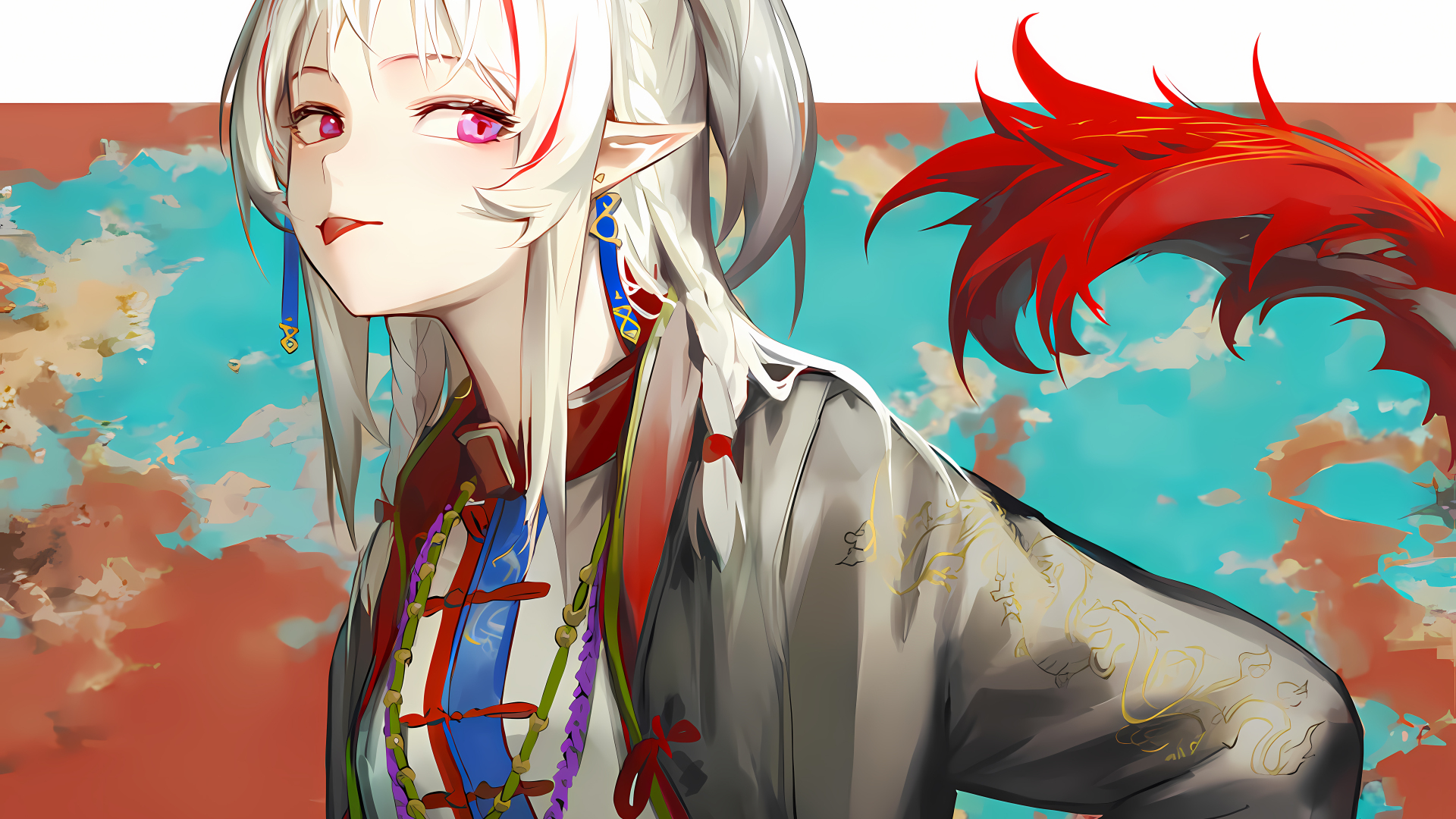 绝美花娘黑图 武士 龙女 中国服装 壁纸 3840×2160