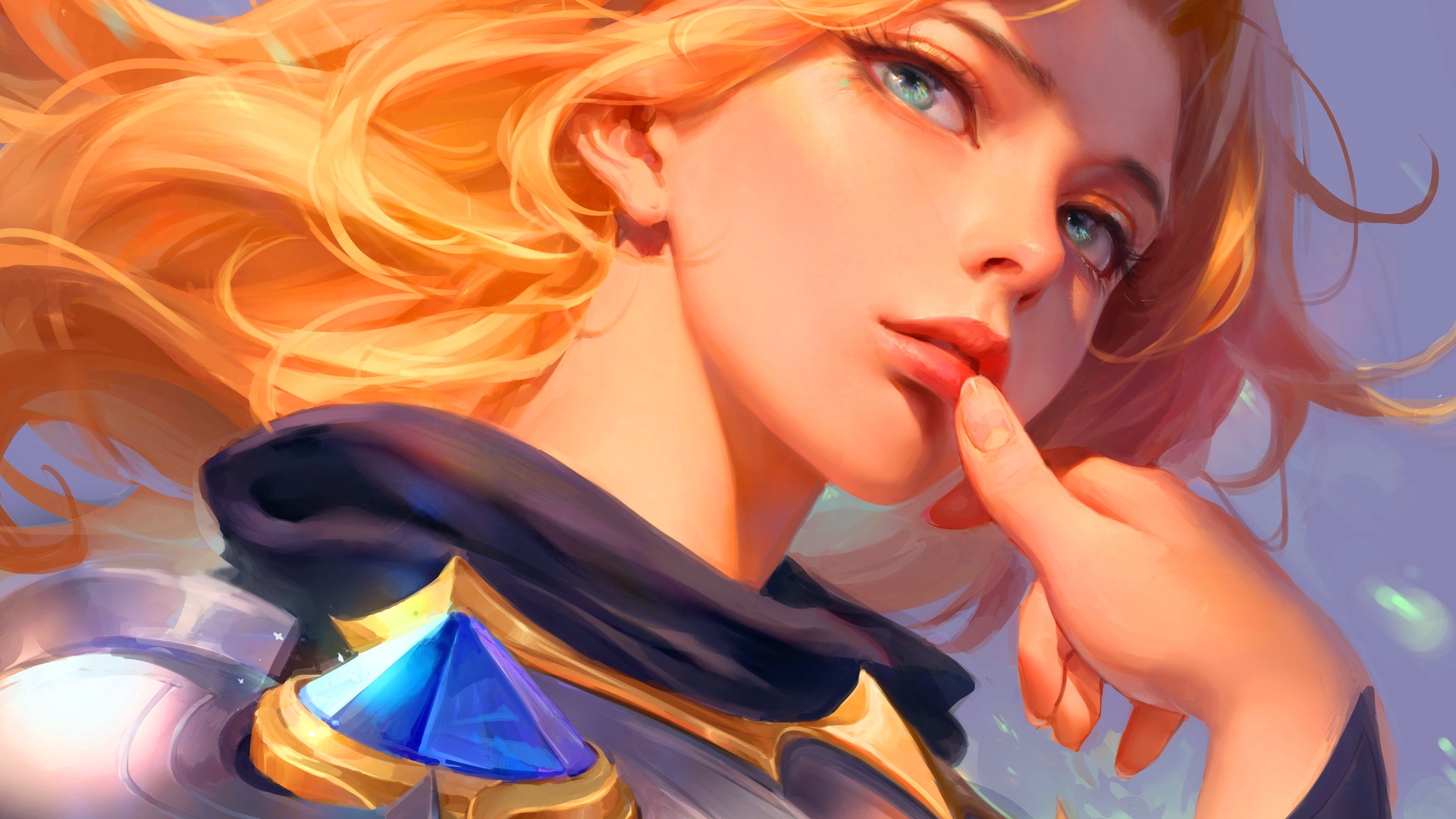 热门鲁 英雄联盟 战士 女人 金发 蓝眼睛 奇幻女孩 壁纸 3840×2160
