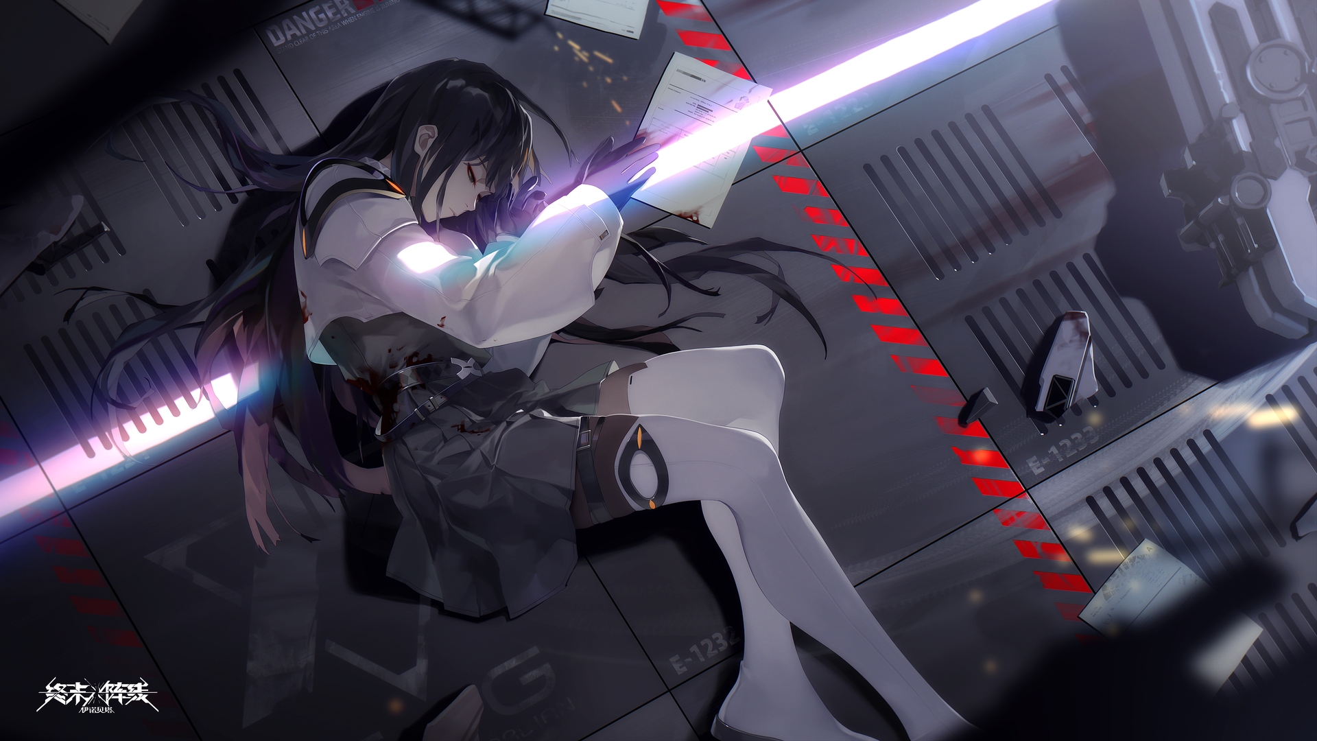 黑发 受伤 长发 动漫 动漫女孩 二次元 桌面壁纸 3840×2160