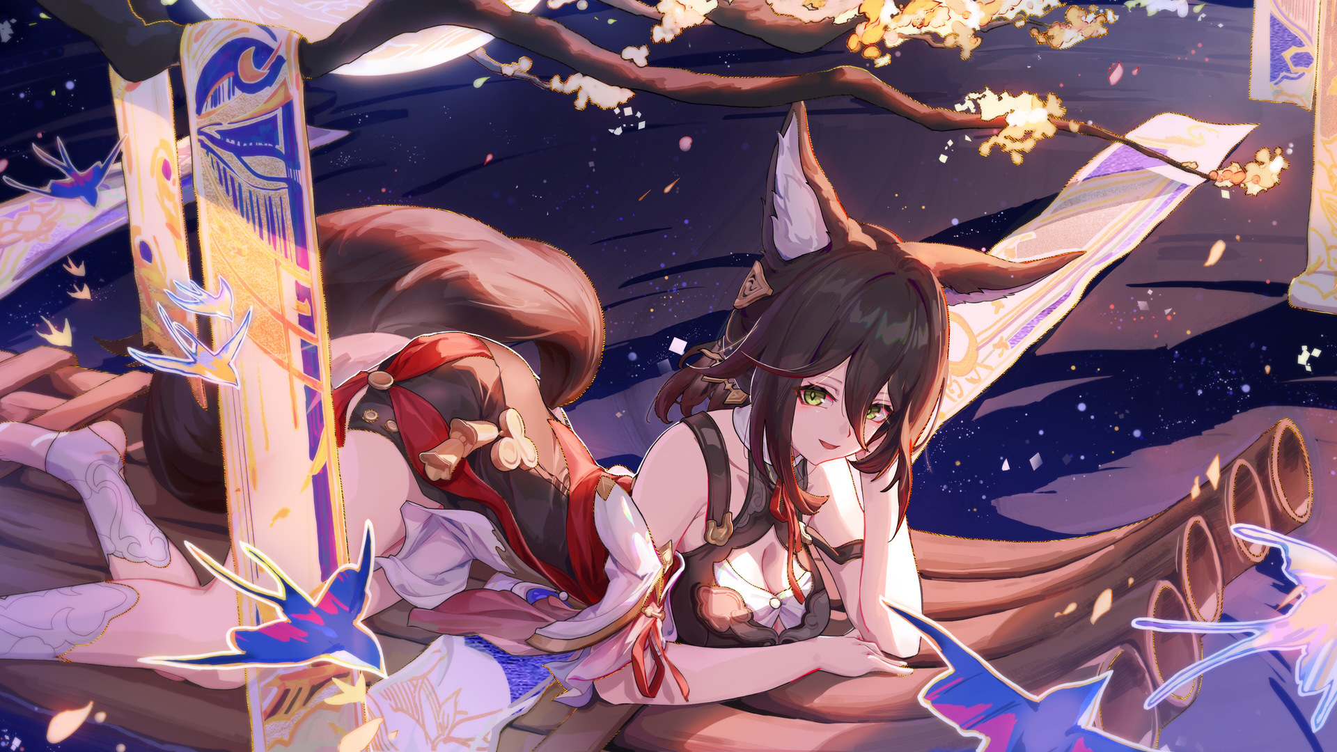 星际铁路 动漫 狐狸少女 动漫女孩 4K高清壁纸 3840×2160